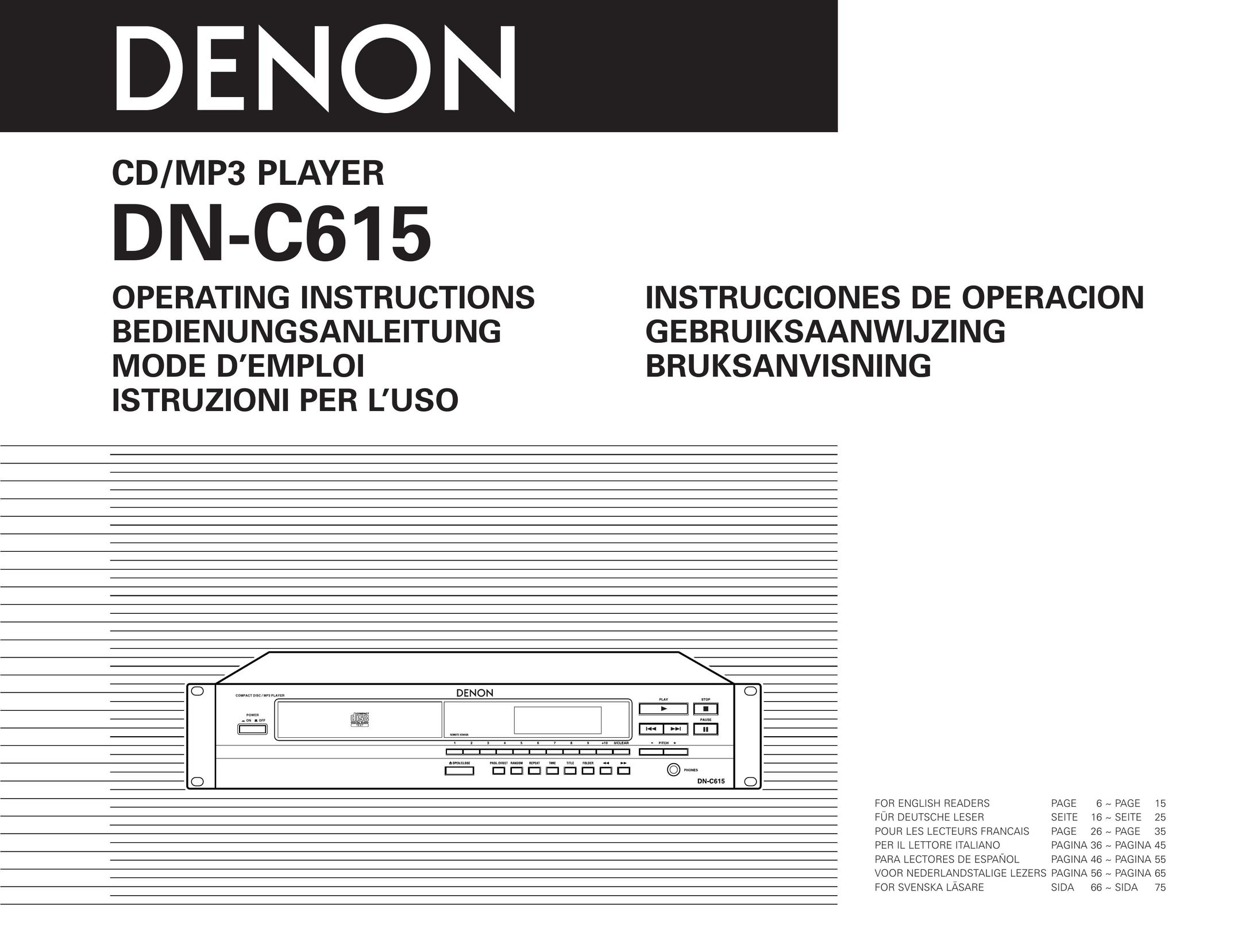Denon DN-C615 MP3 Player User Manual