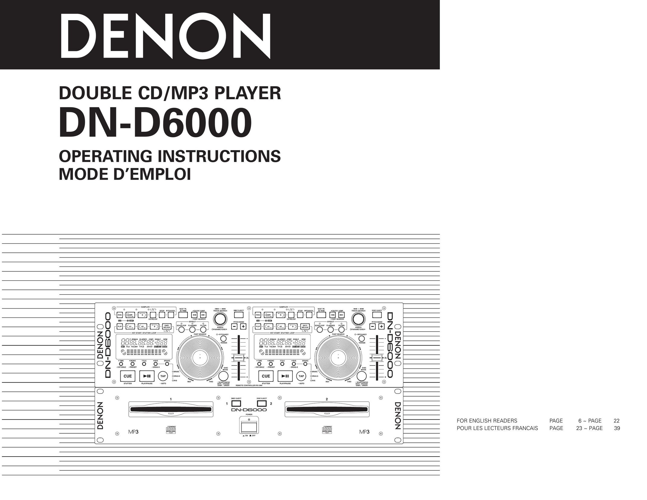 Denon DN-D6000 MP3 Player User Manual