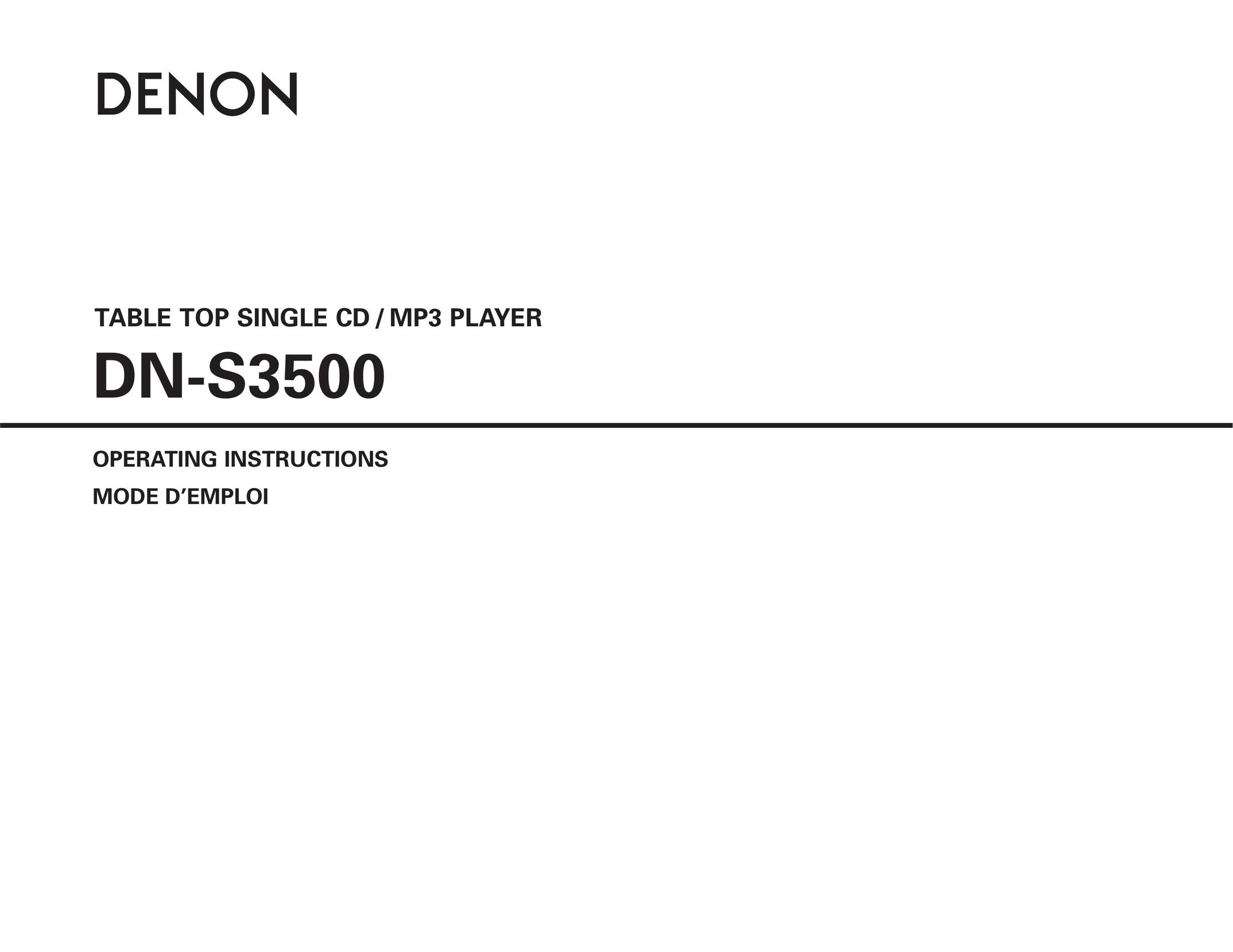 Denon DN-S3500 MP3 Player User Manual