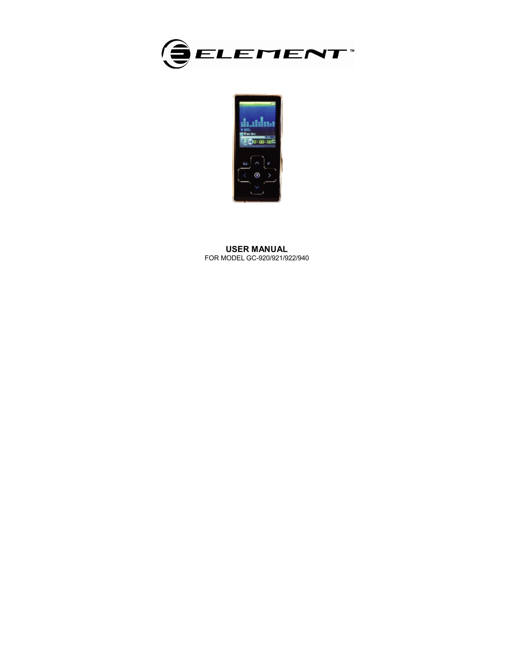 Element Electronics GC-920 MP3 Player User Manual