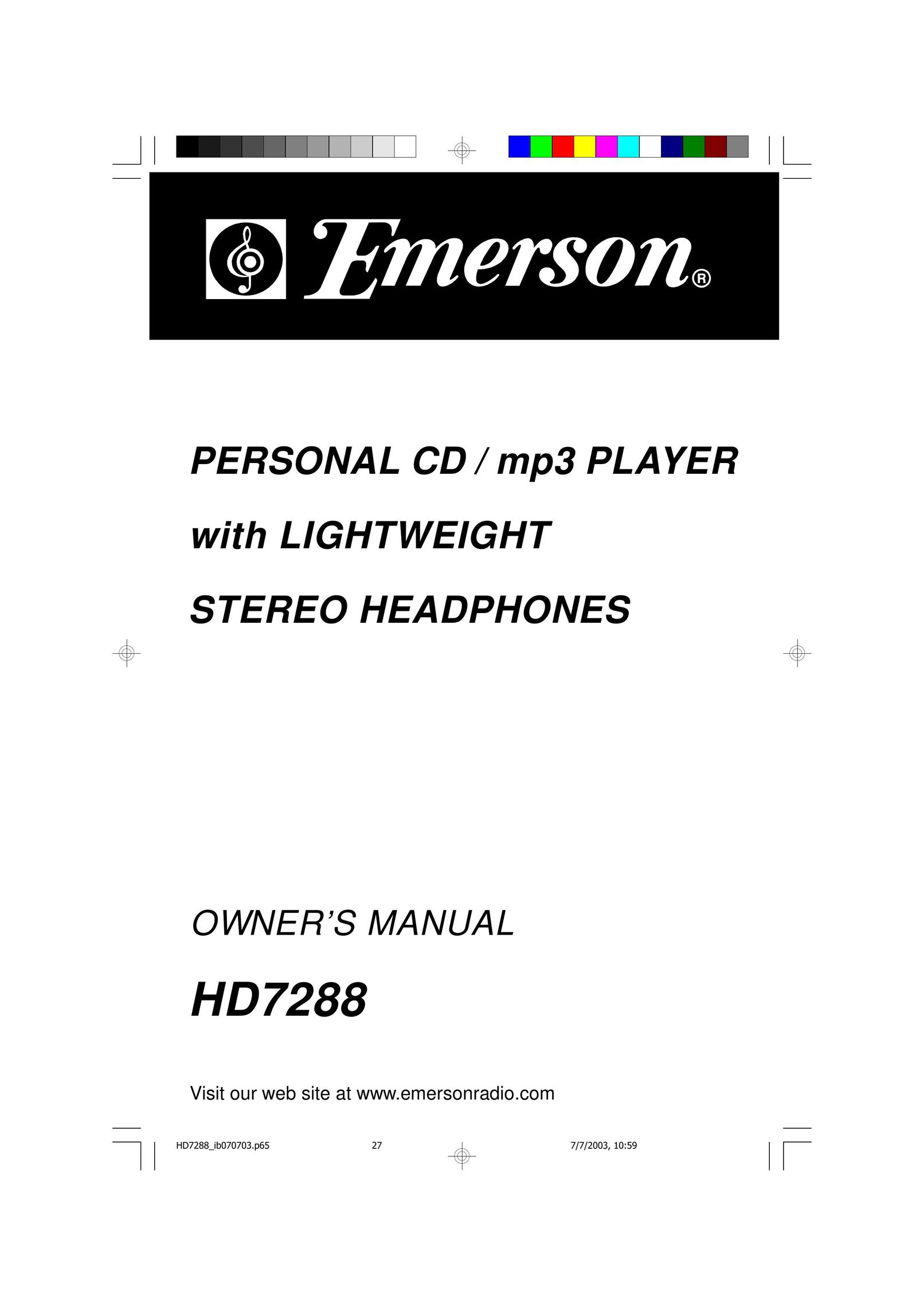 Emerson HD7288 MP3 Player User Manual