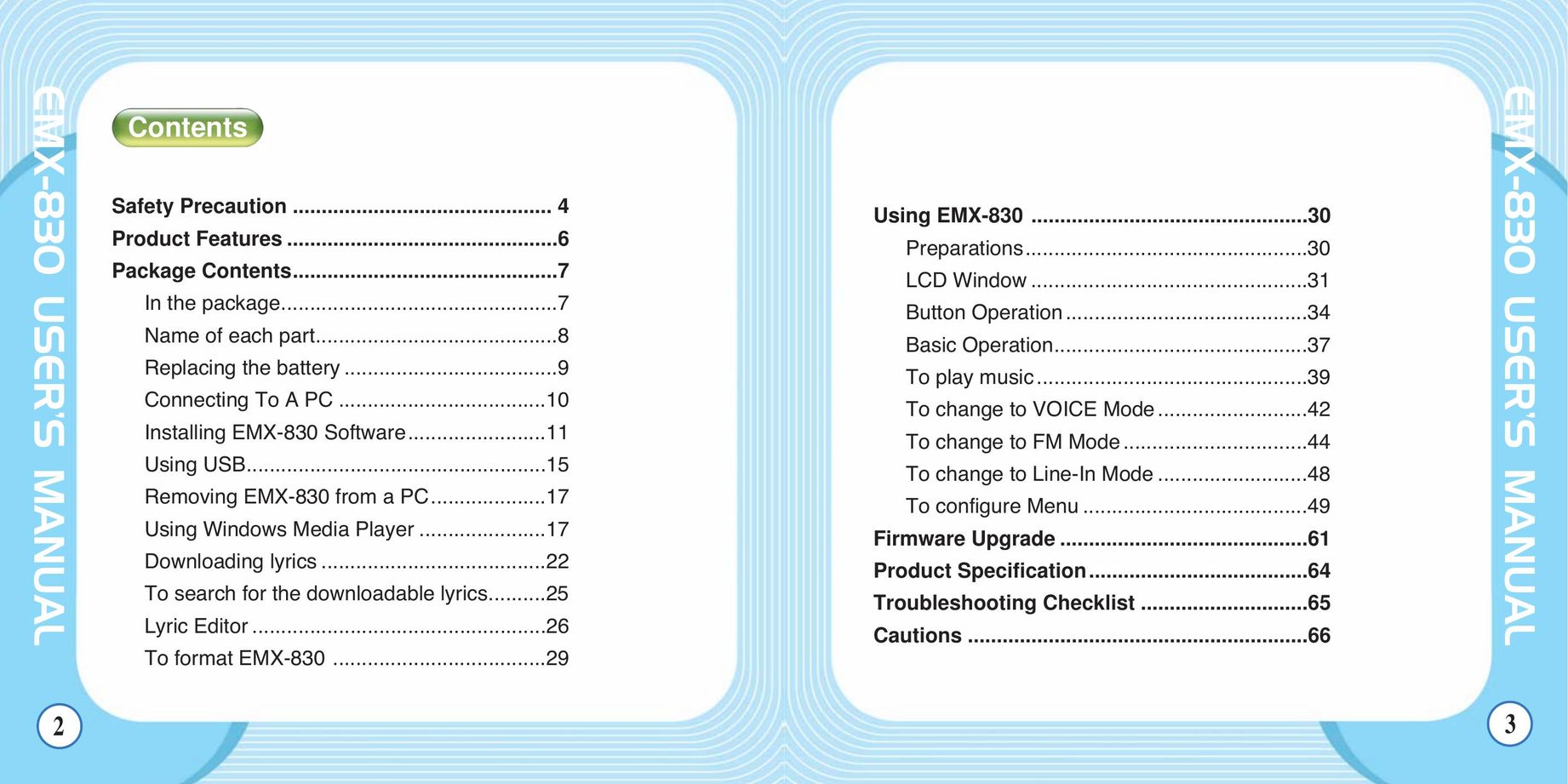 Enox EMX-830 MP3 Player User Manual