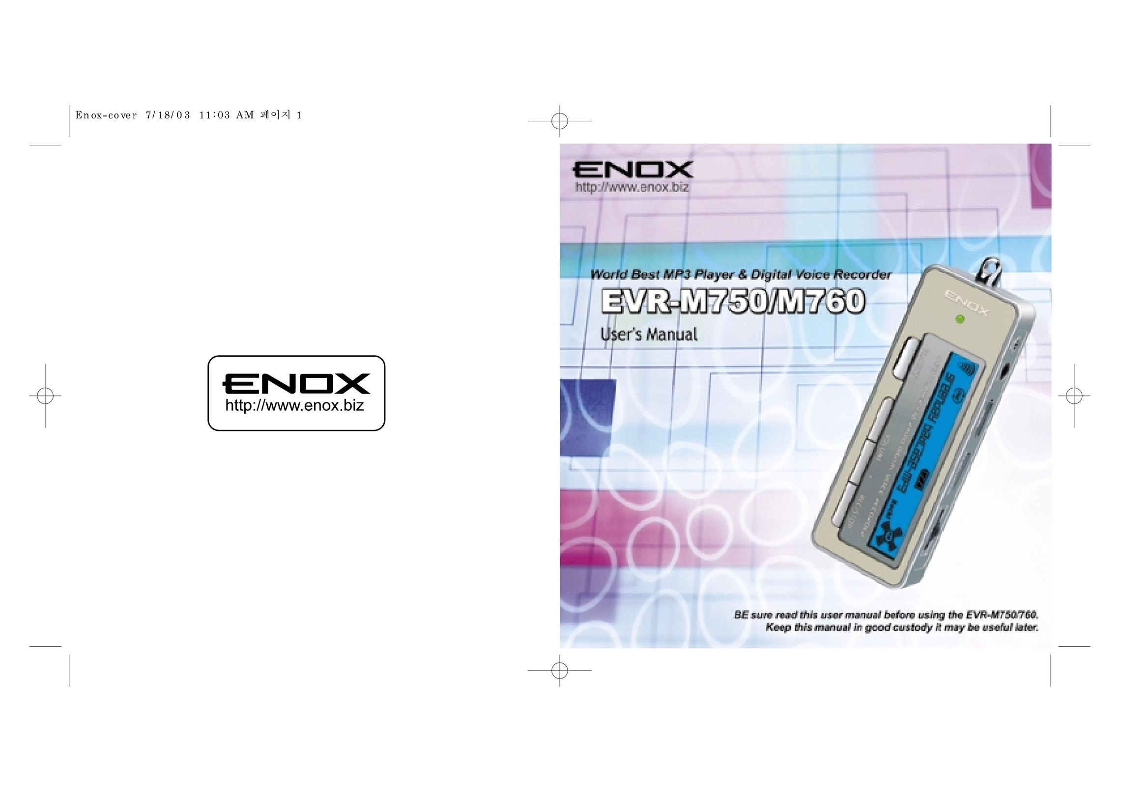 Enox EVR-M750 MP3 Player User Manual