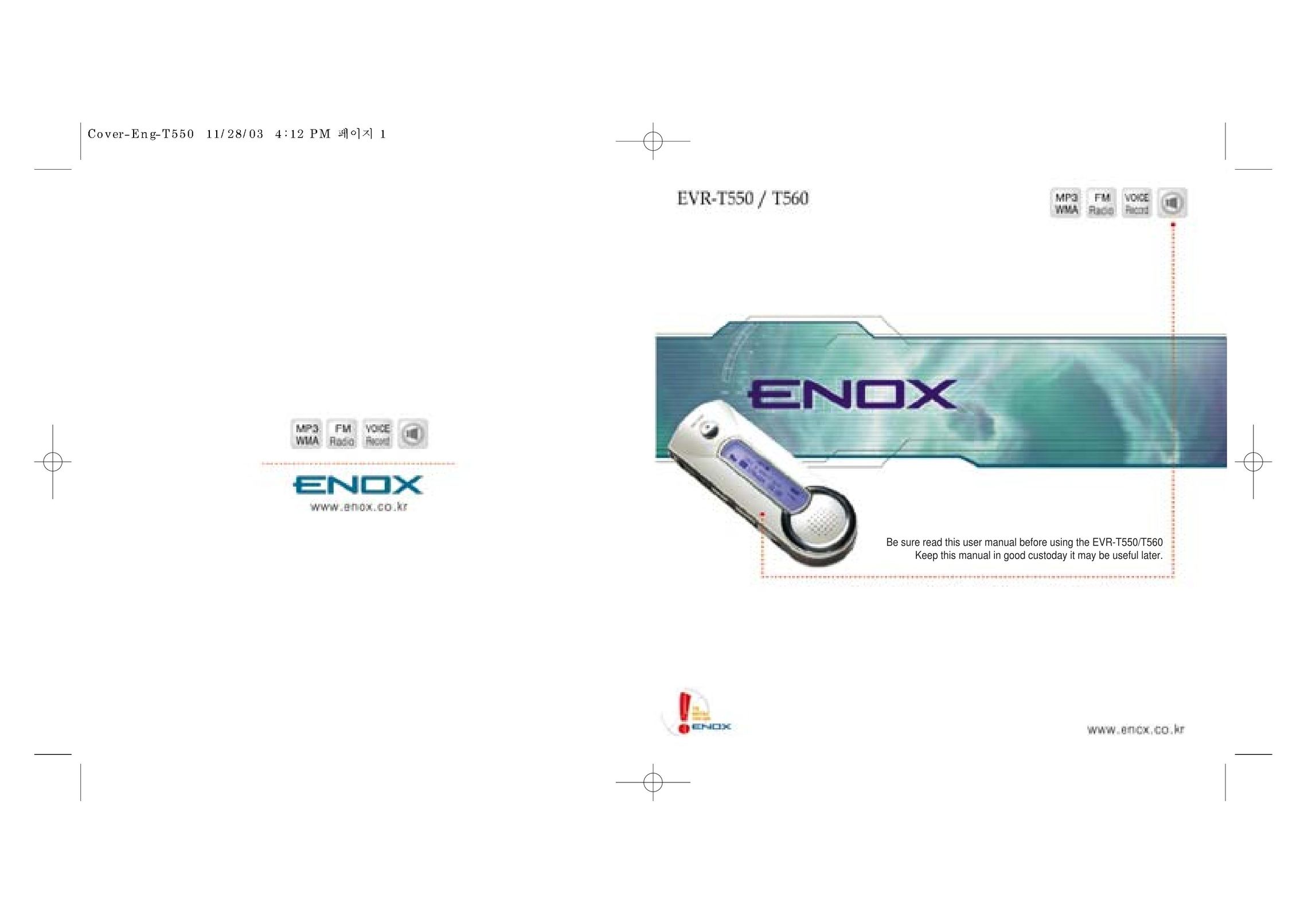 Enox T550 MP3 Player User Manual