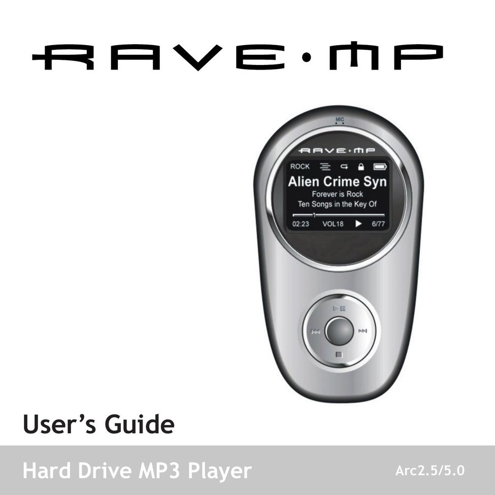 GoVideo RX128 MP3 Player User Manual