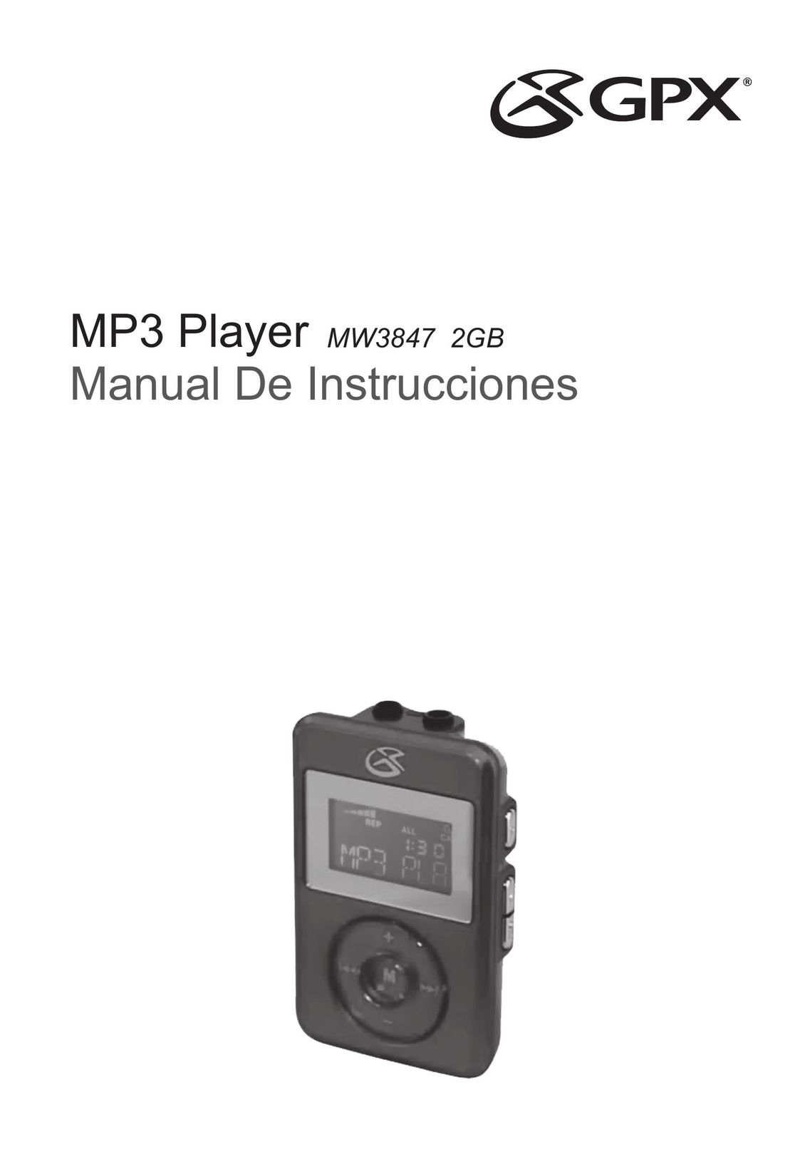GPX MW3847 MP3 Player User Manual