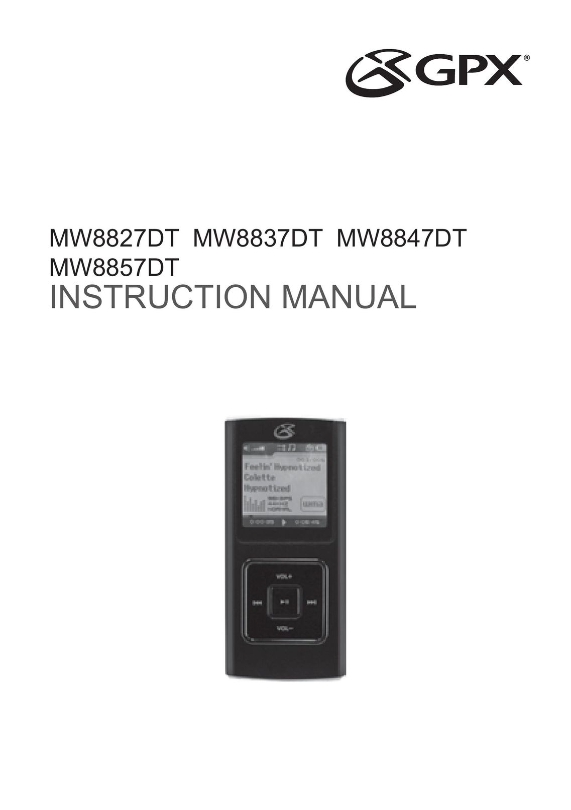 GPX MW8827DT MP3 Player User Manual