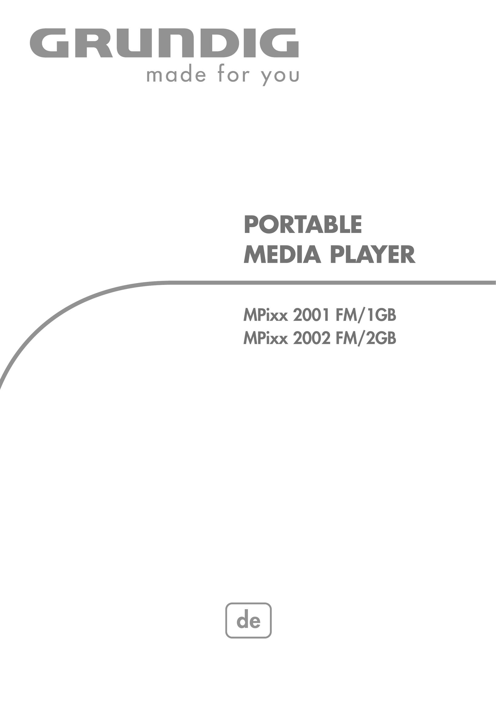 Grundig MPixx 2001 FM/1GB MP3 Player User Manual