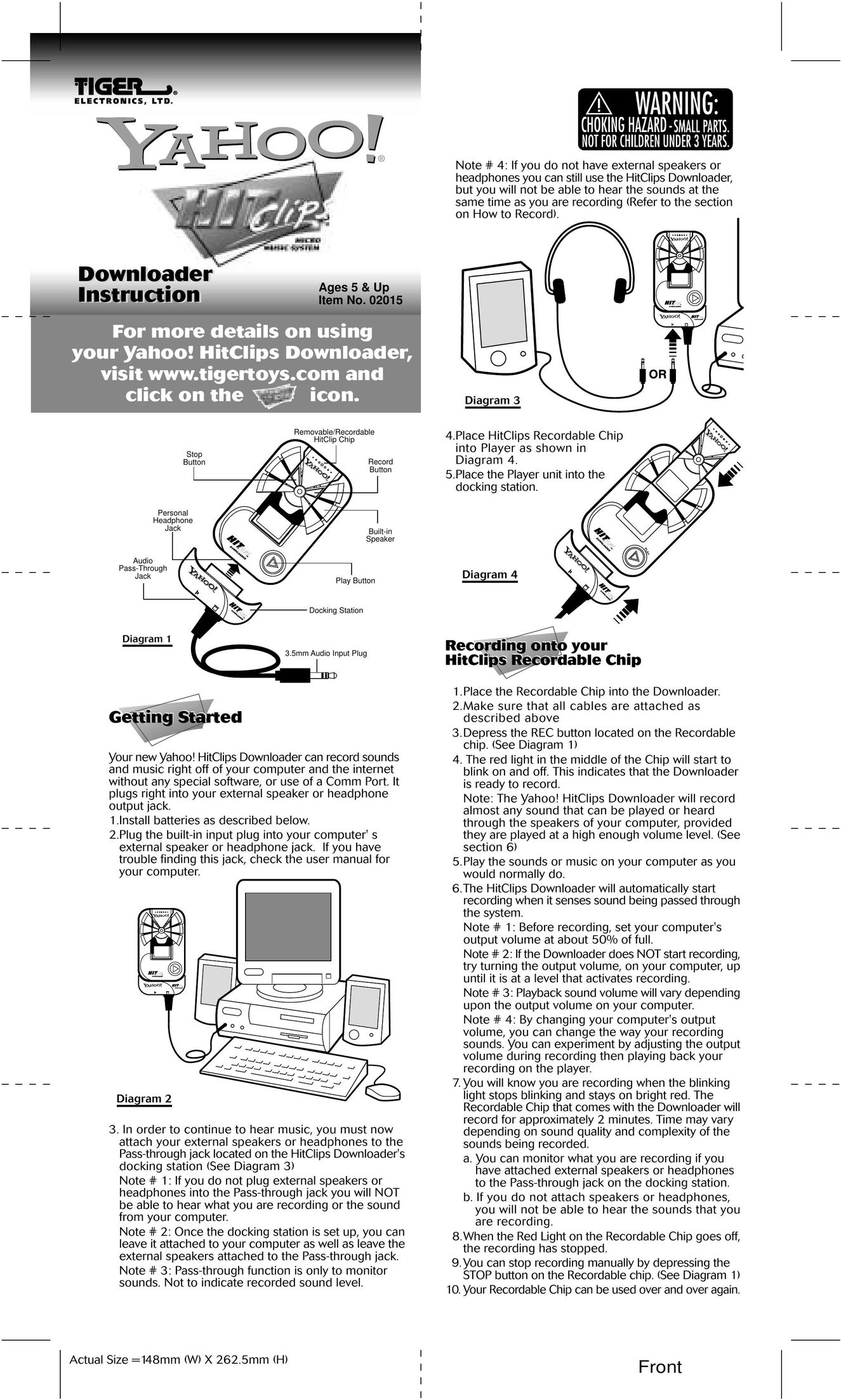 Hasbro 02015 MP3 Player User Manual