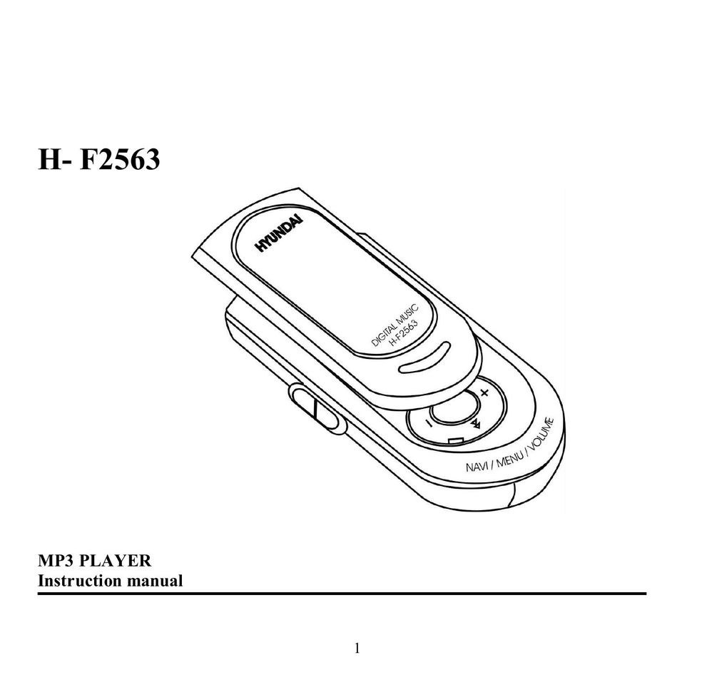 Hyundai H- F2563 MP3 Player User Manual