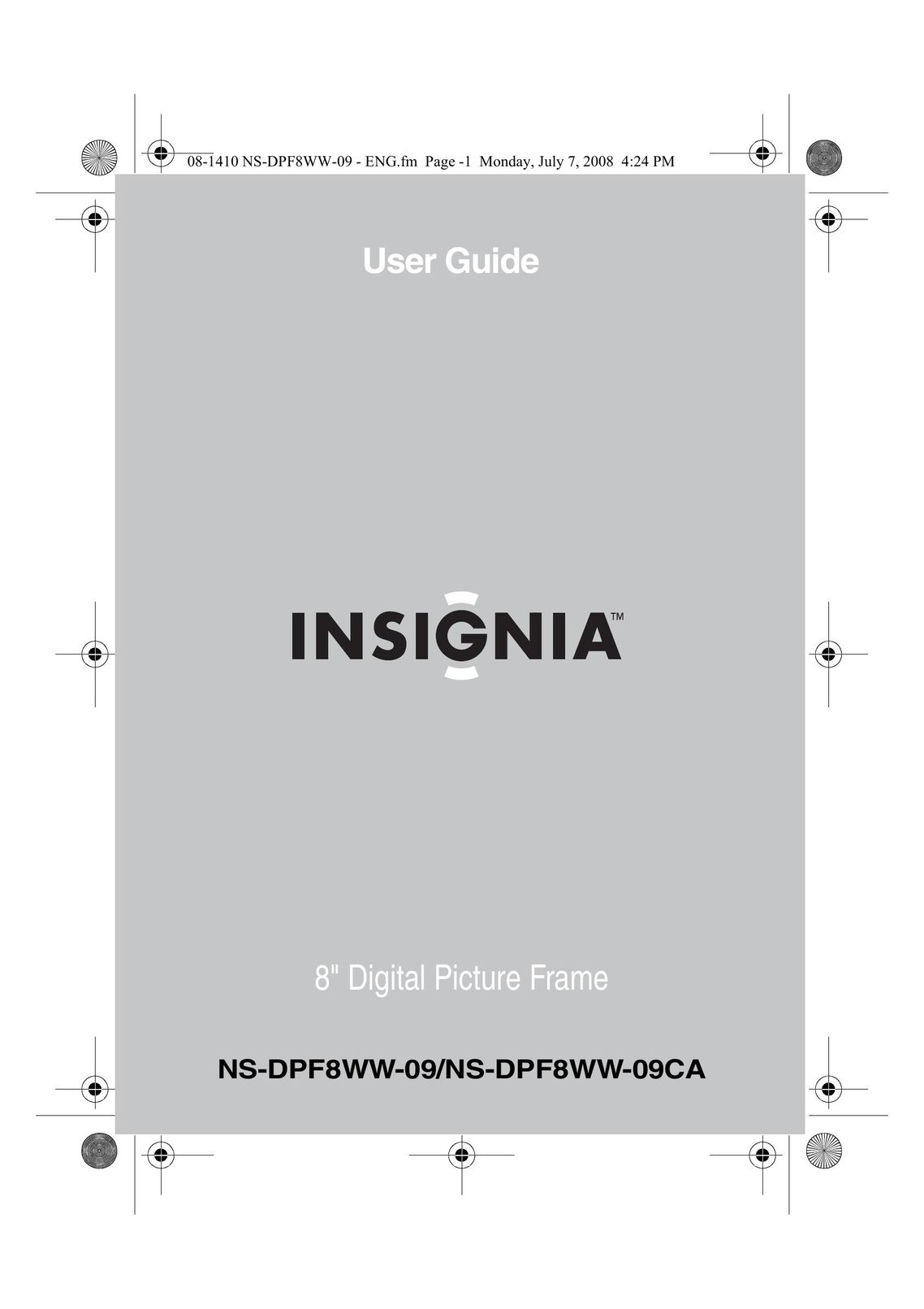 Insignia NS-DPF8WW-09 MP3 Player User Manual