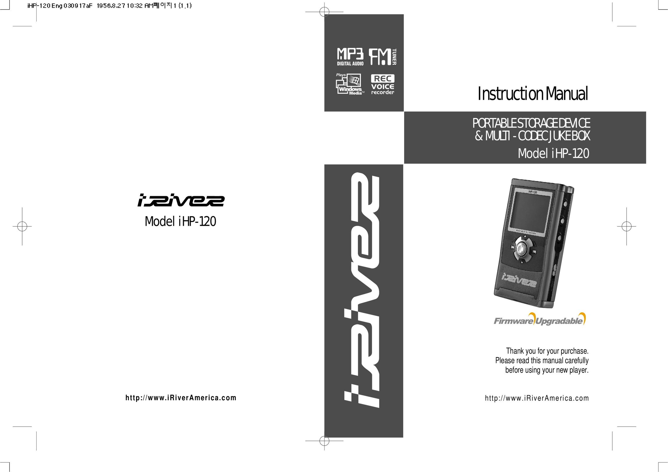 IRiver HP-120 MP3 Player User Manual