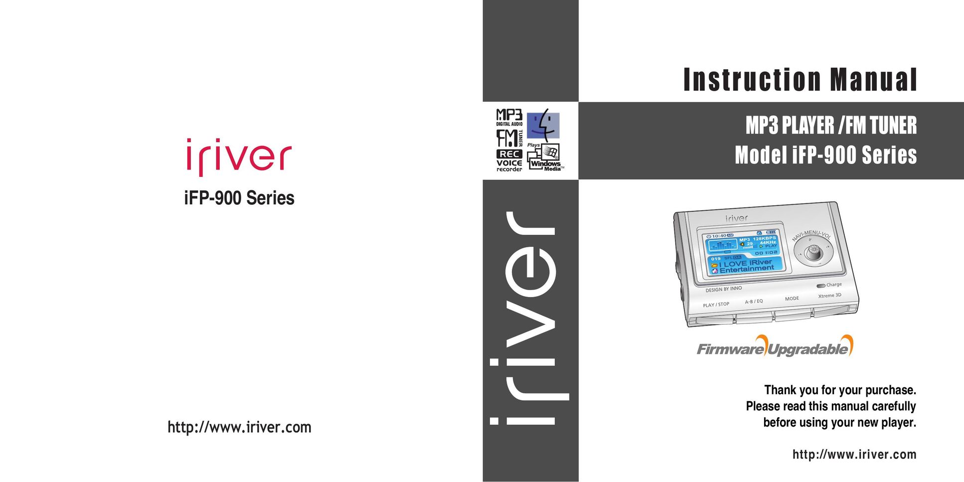 IRiver IFP-900 MP3 Player User Manual
