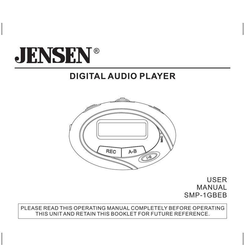 Jensen SMP-1GBEB MP3 Player User Manual