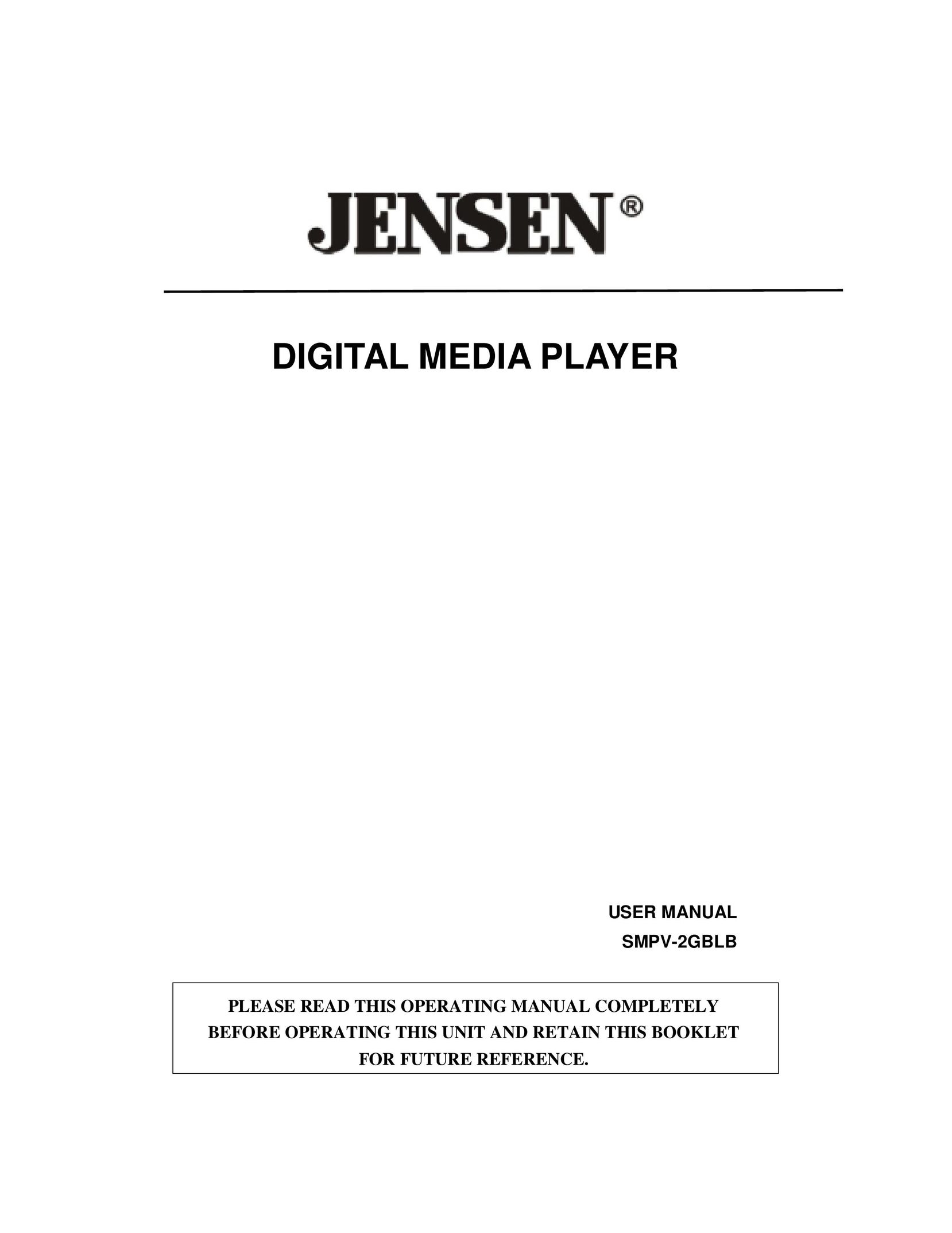 Jensen SMPV-2GBLB MP3 Player User Manual