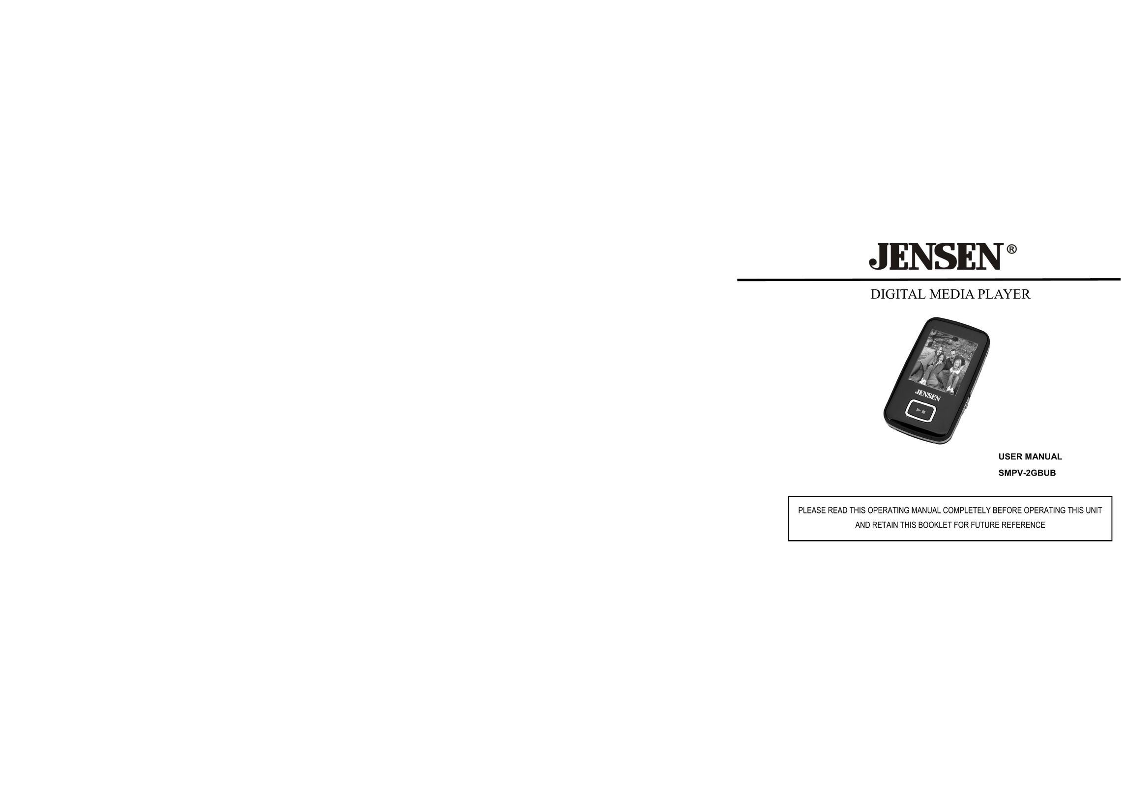 Jensen SMPV-2GBUB MP3 Player User Manual