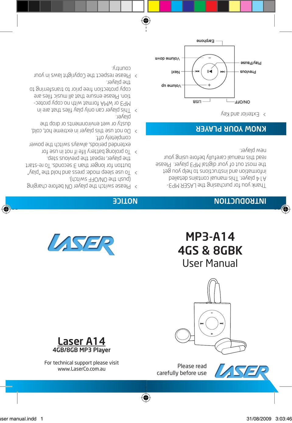 Laser MP3-A14-8GBK MP3 Player User Manual