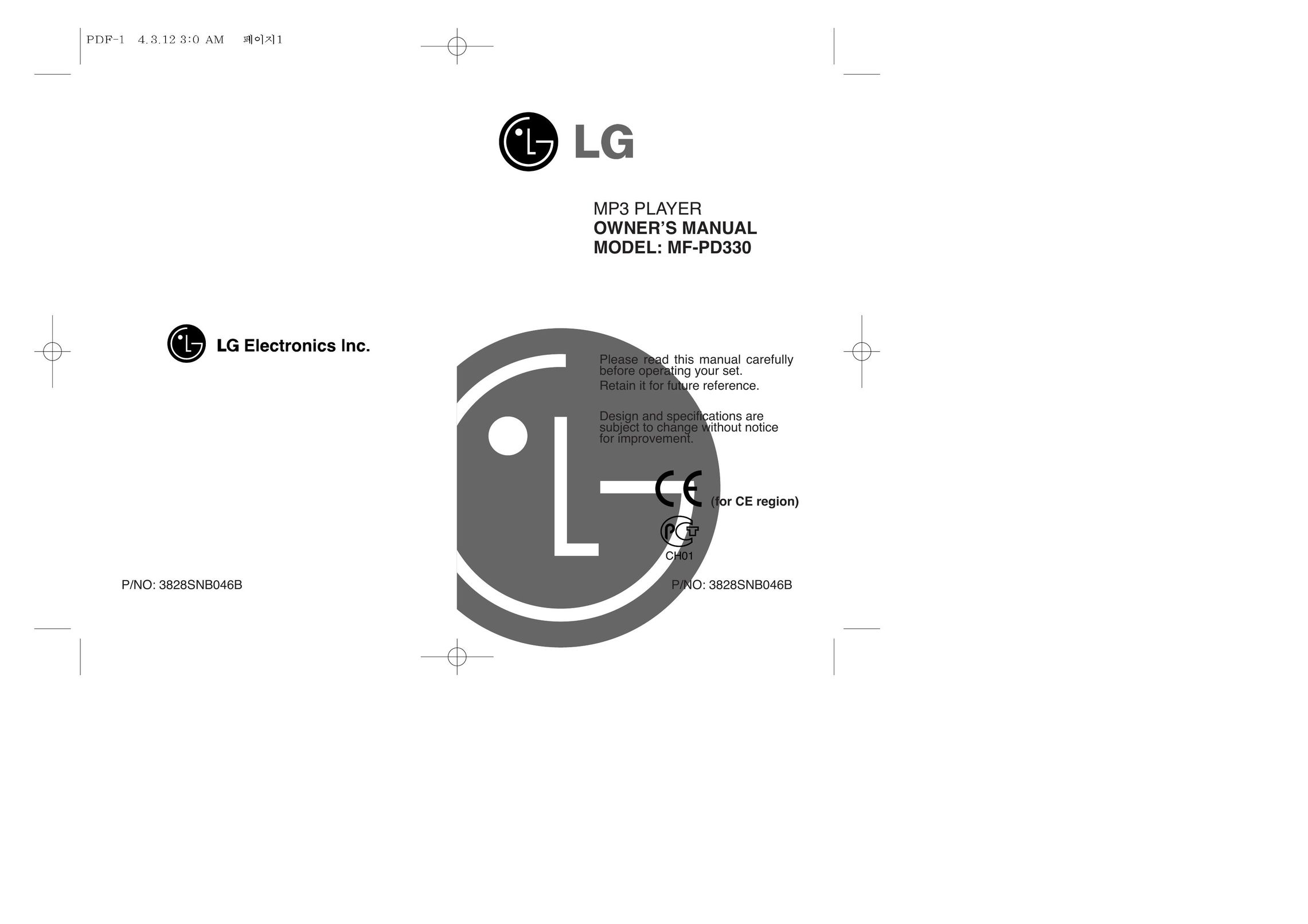 LG Electronics MF-PD330 MP3 Player User Manual