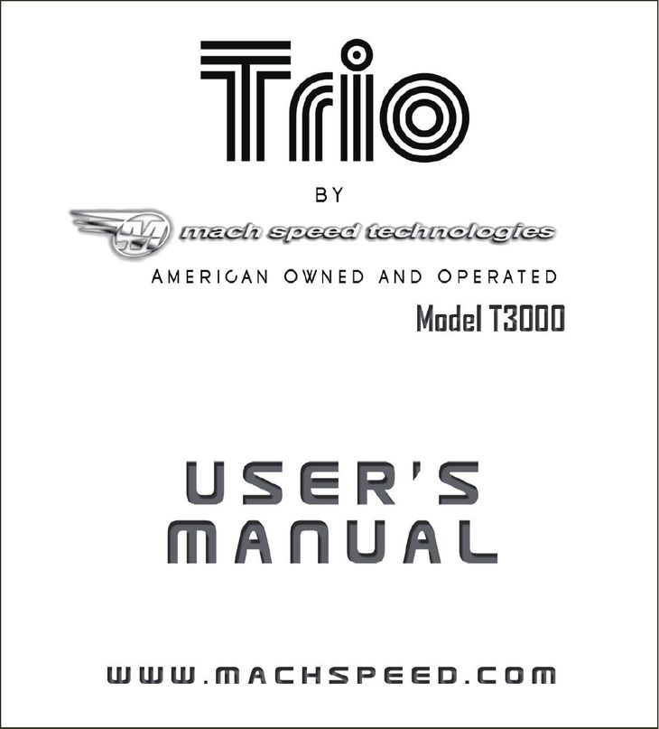 Mach Speed Technologies T3000 MP3 Player User Manual