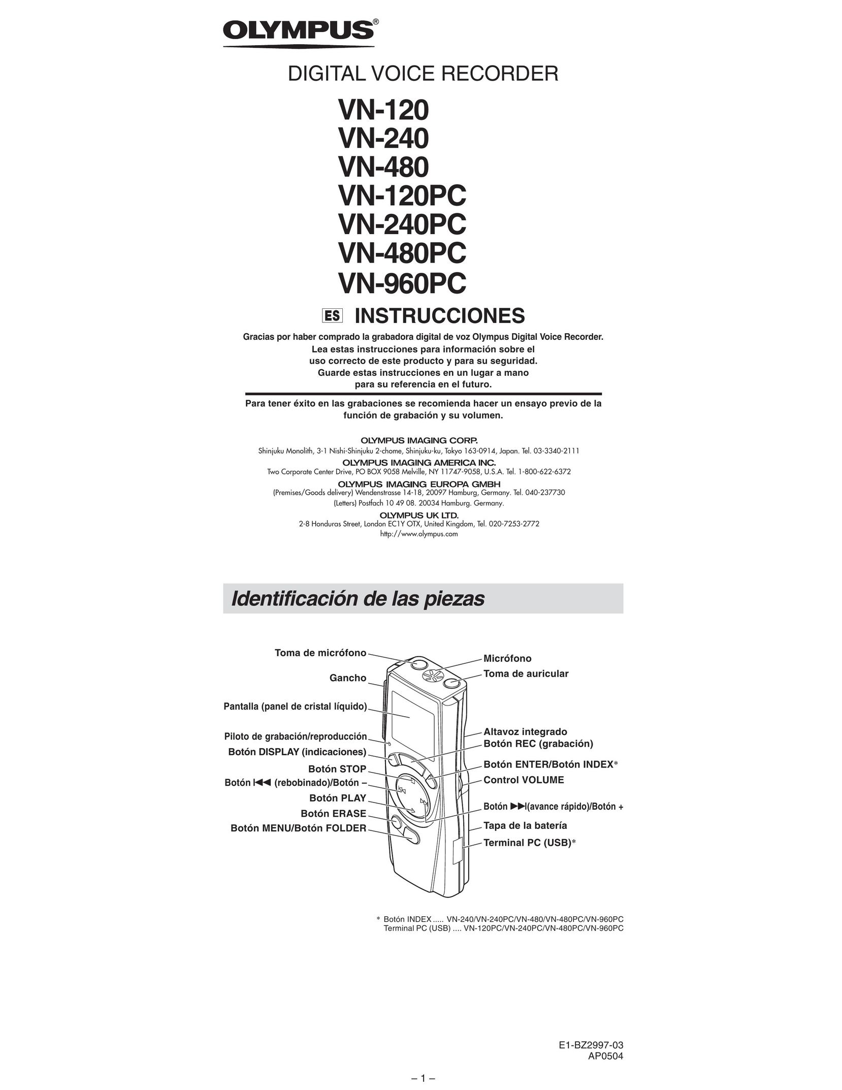 Olympus 960PC MP3 Player User Manual