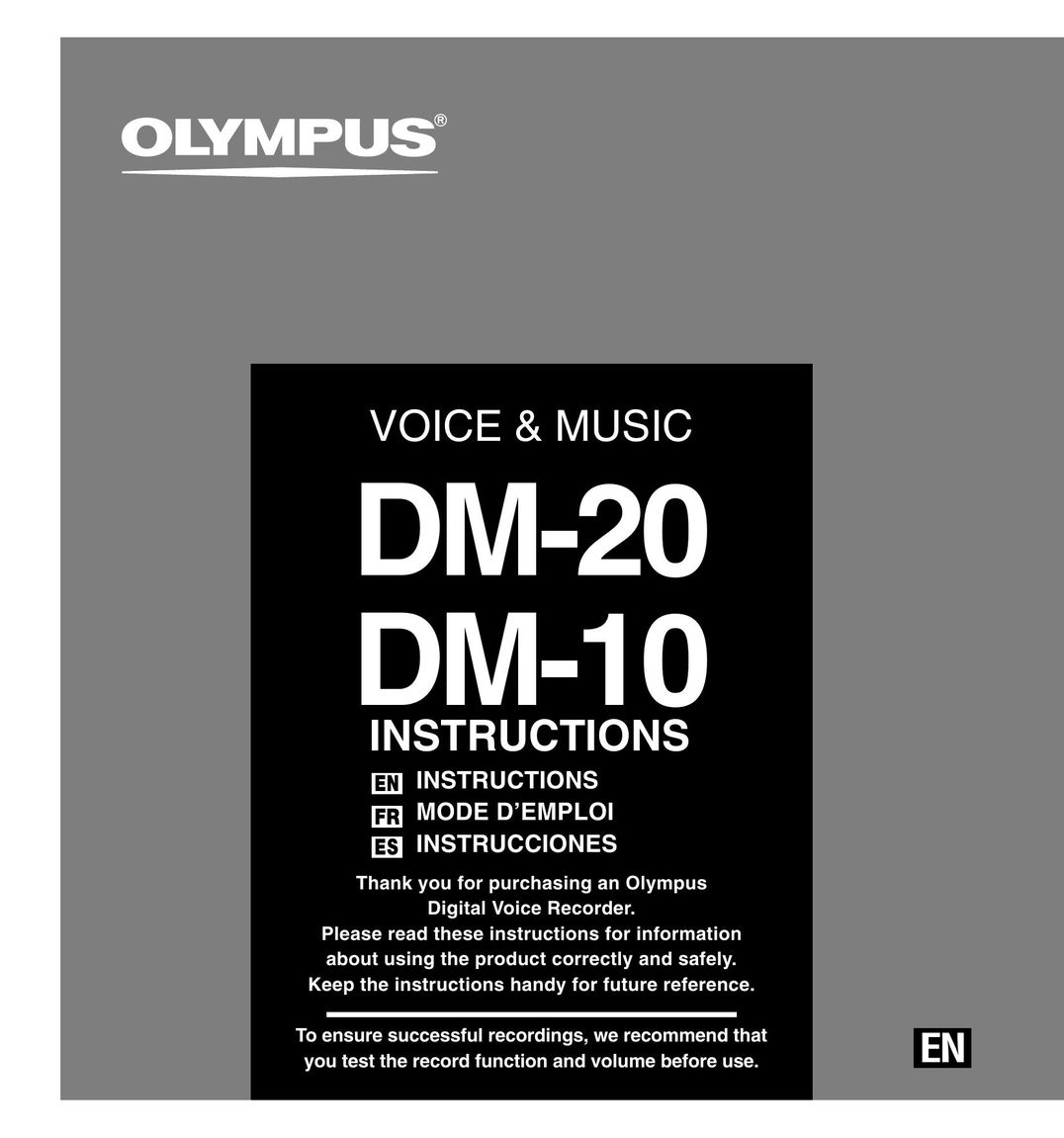 Olympus DM-10 MP3 Player User Manual
