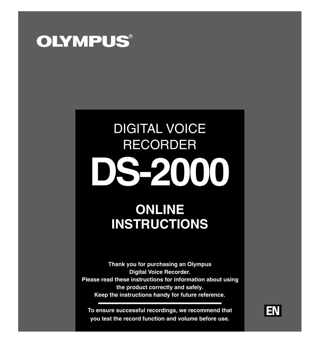Olympus DS2000 MP3 Player User Manual