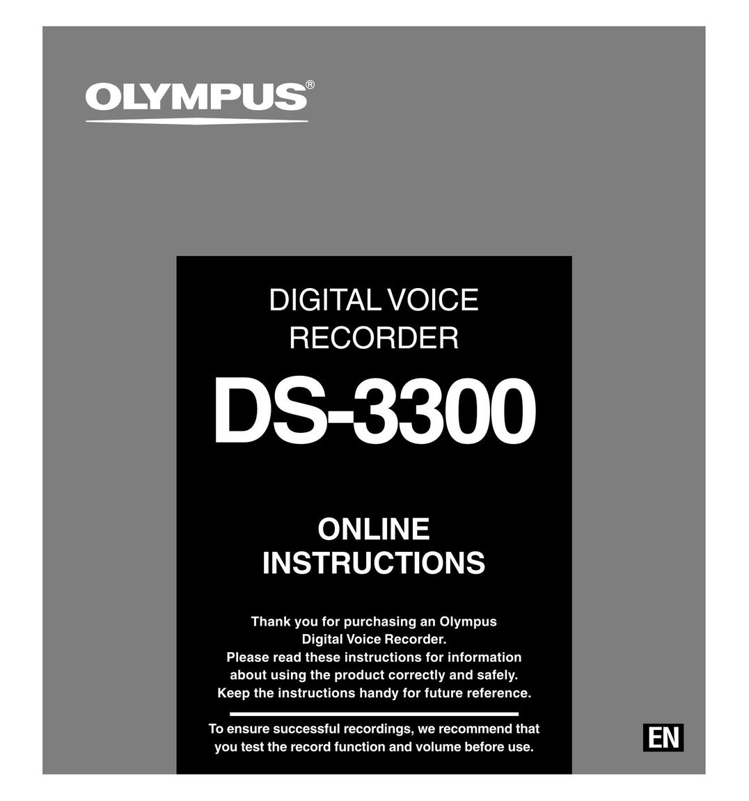 Olympus DS3300 MP3 Player User Manual