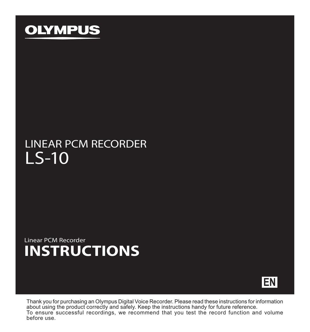 Olympus LS-10 MP3 Player User Manual