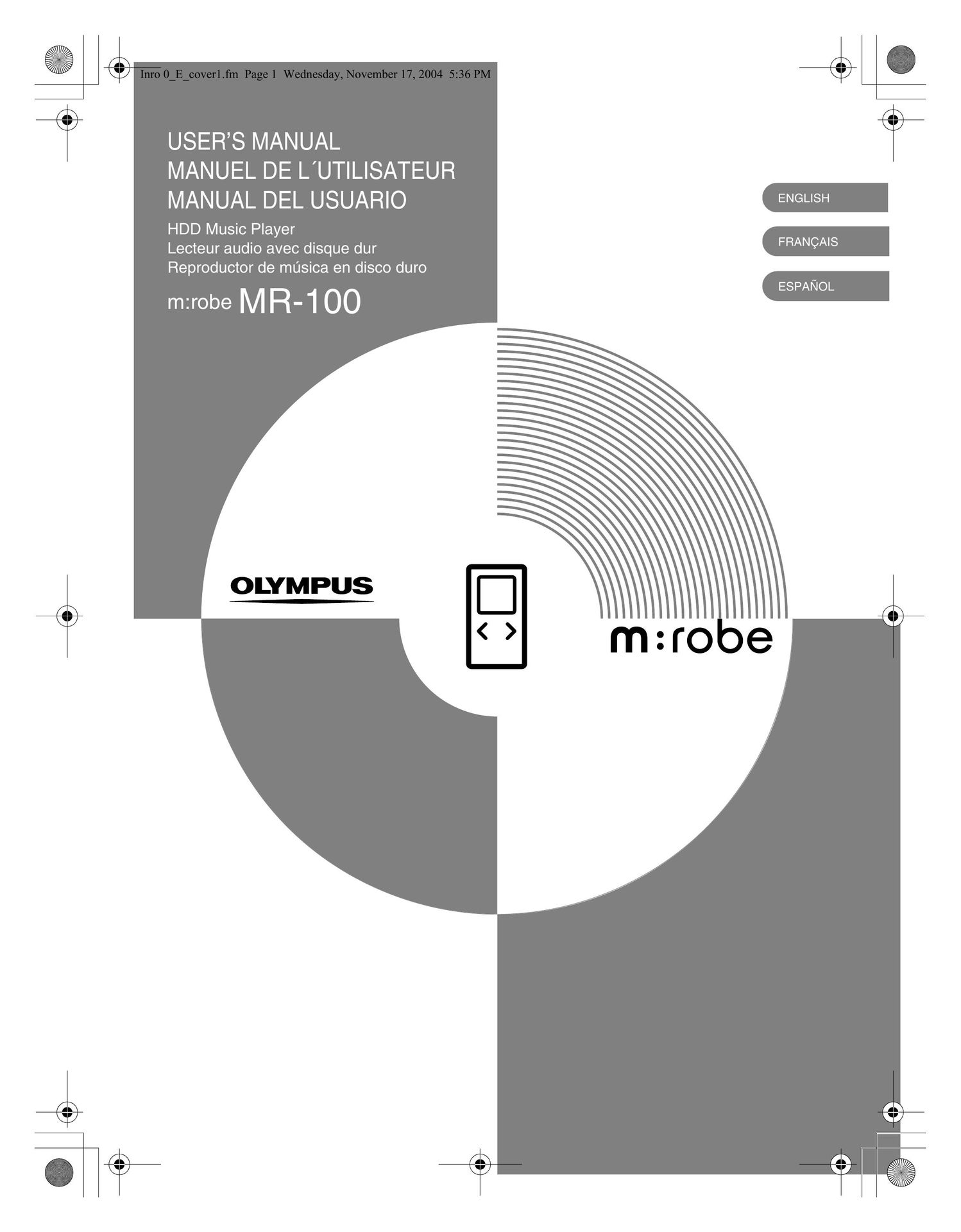Olympus MR-100 MP3 Player User Manual