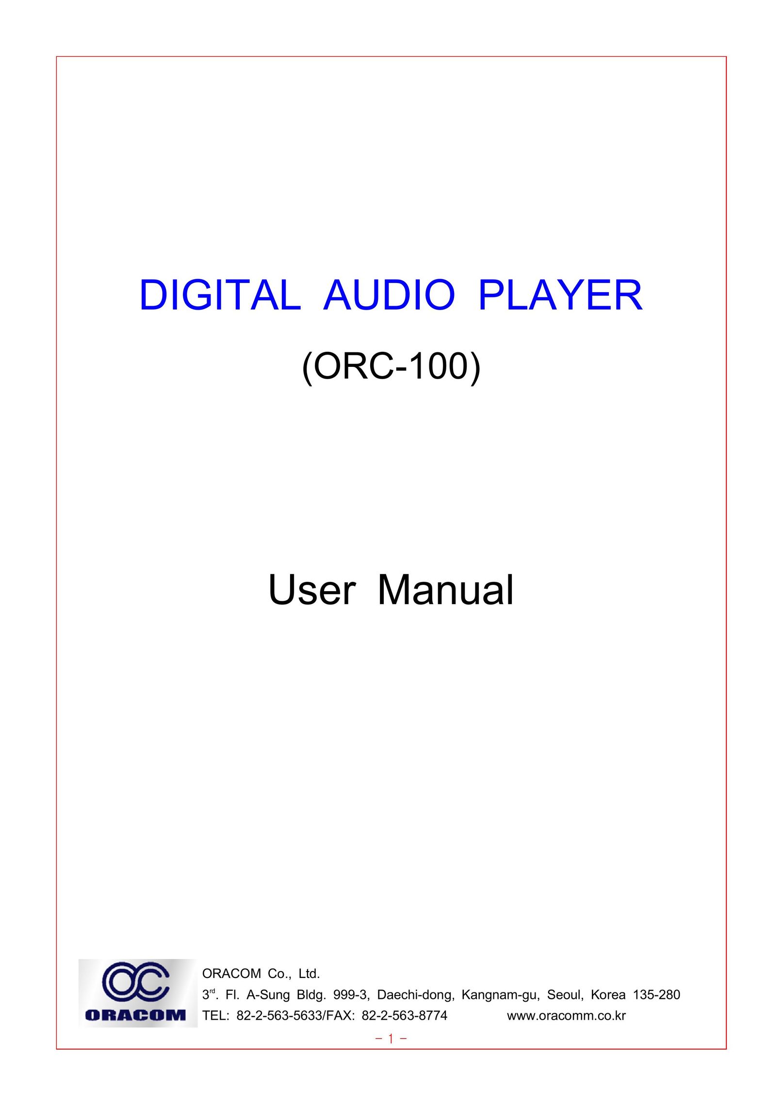 Oracom ORC-100 MP3 Player User Manual