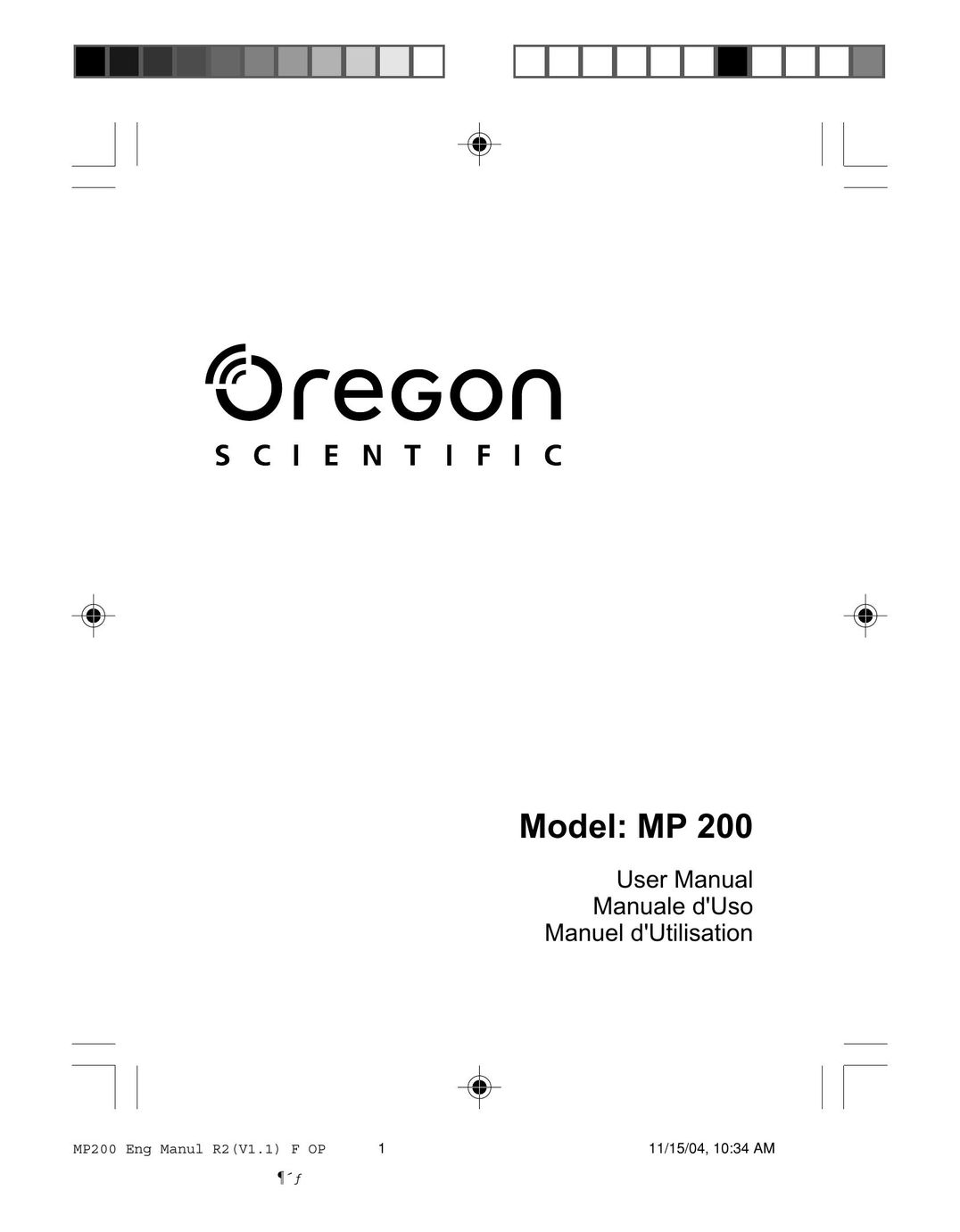 Oregon MP200 MP3 Player User Manual