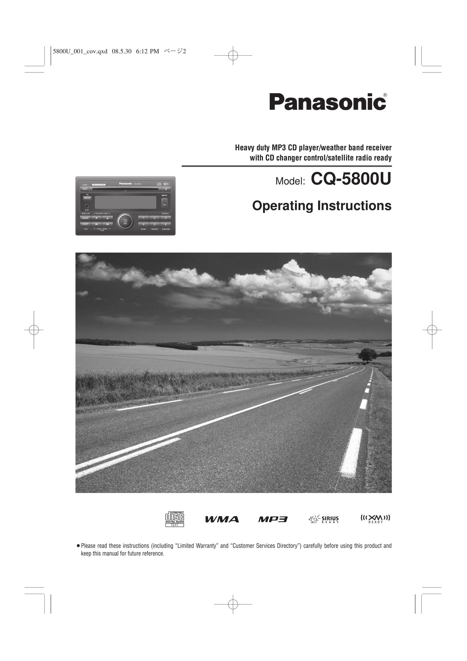 Panasonic CQ-5800U MP3 Player User Manual
