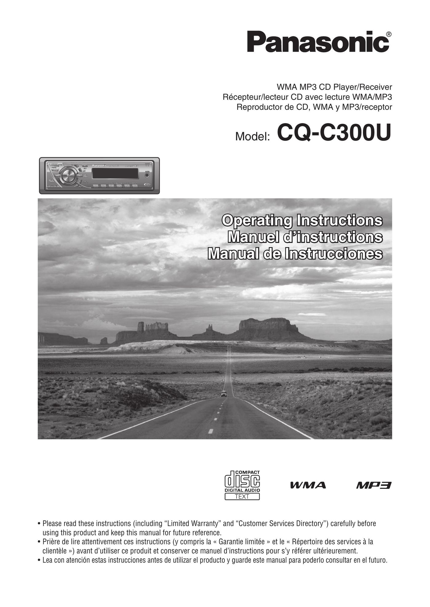 Panasonic CQ-C300U MP3 Player User Manual