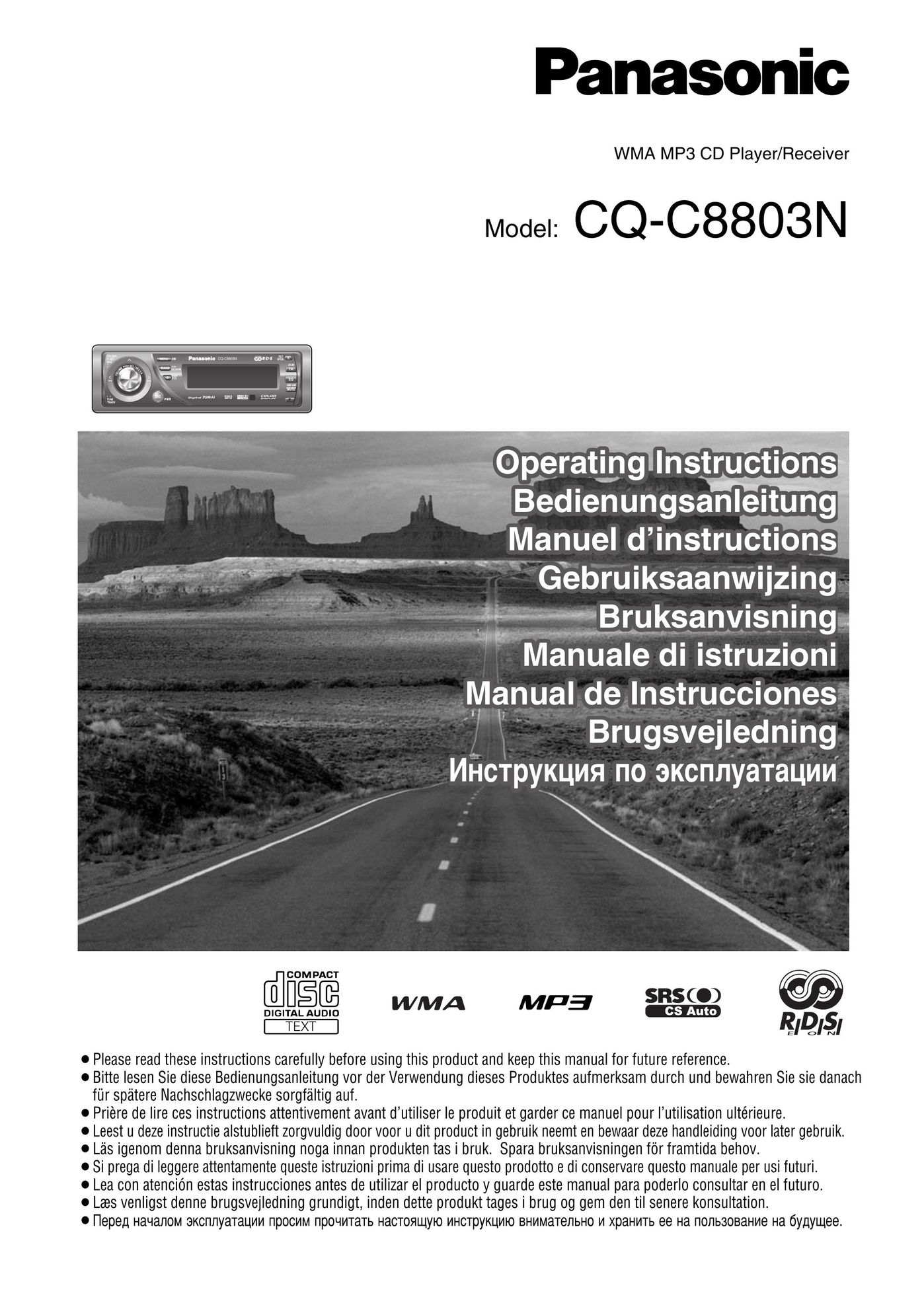 Panasonic CQ-C8803N MP3 Player User Manual