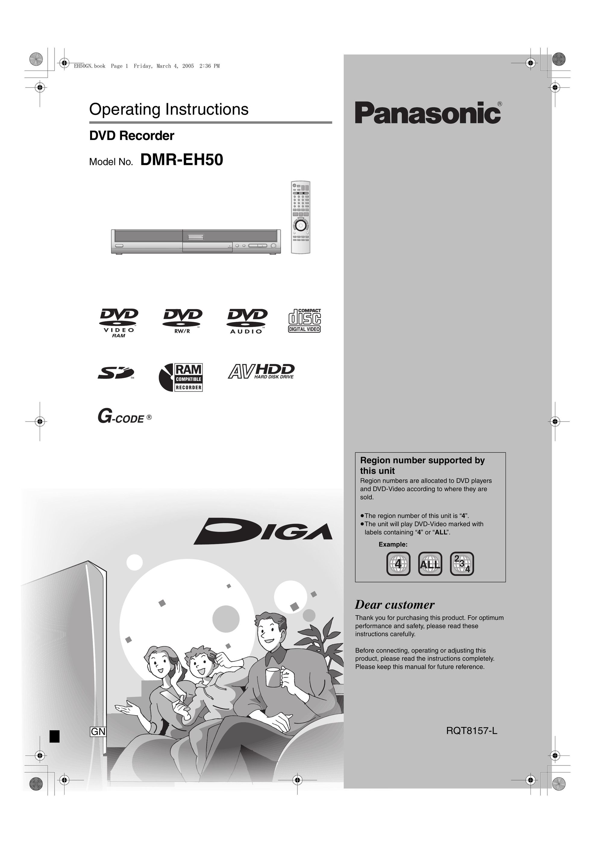 Panasonic DMR-EH50 MP3 Player User Manual