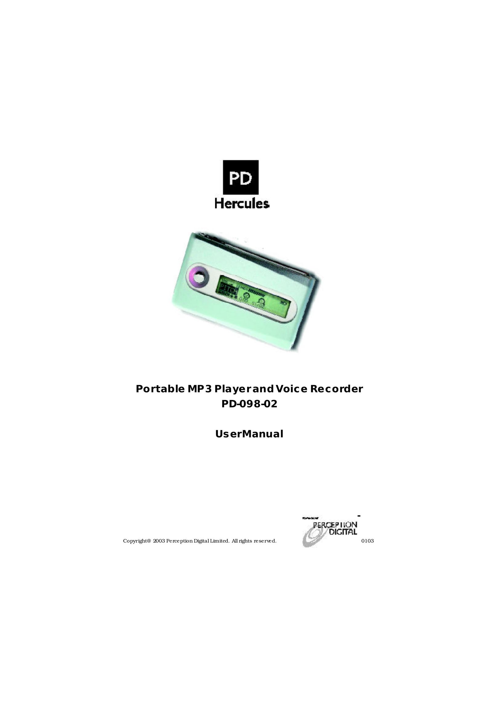 Perception Digital PD-090-02 MP3 Player User Manual