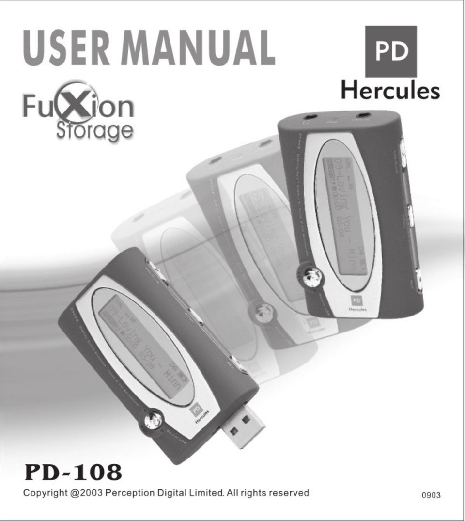 Perception Digital PD-108 MP3 Player User Manual