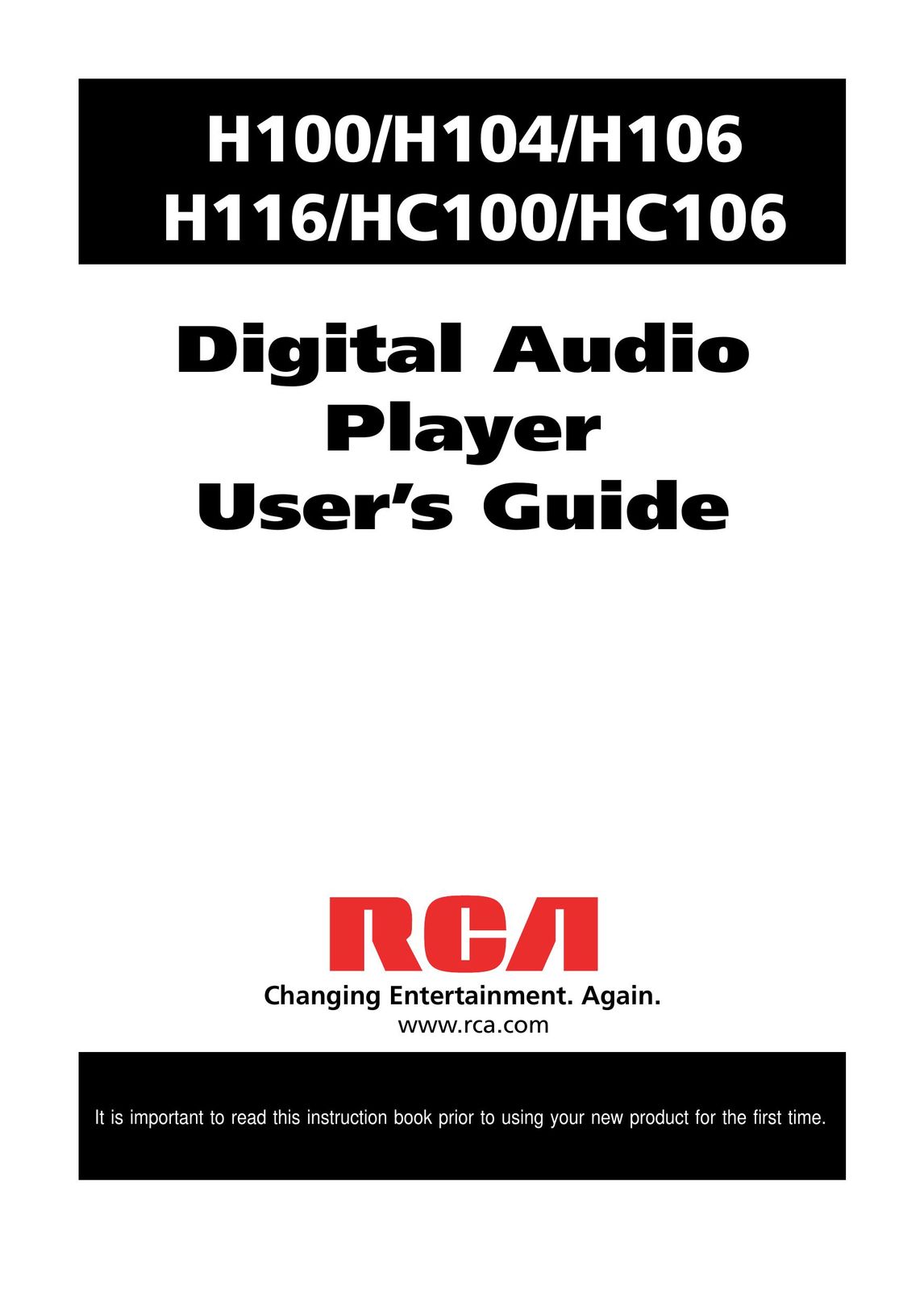 RCA HC106 MP3 Player User Manual