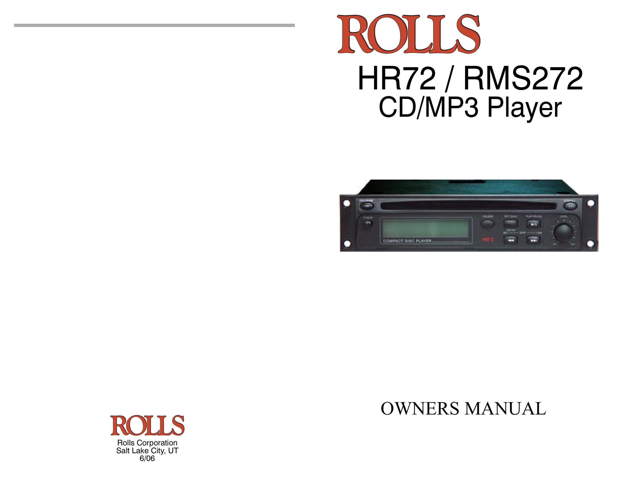 Rolls HR72 MP3 Player User Manual