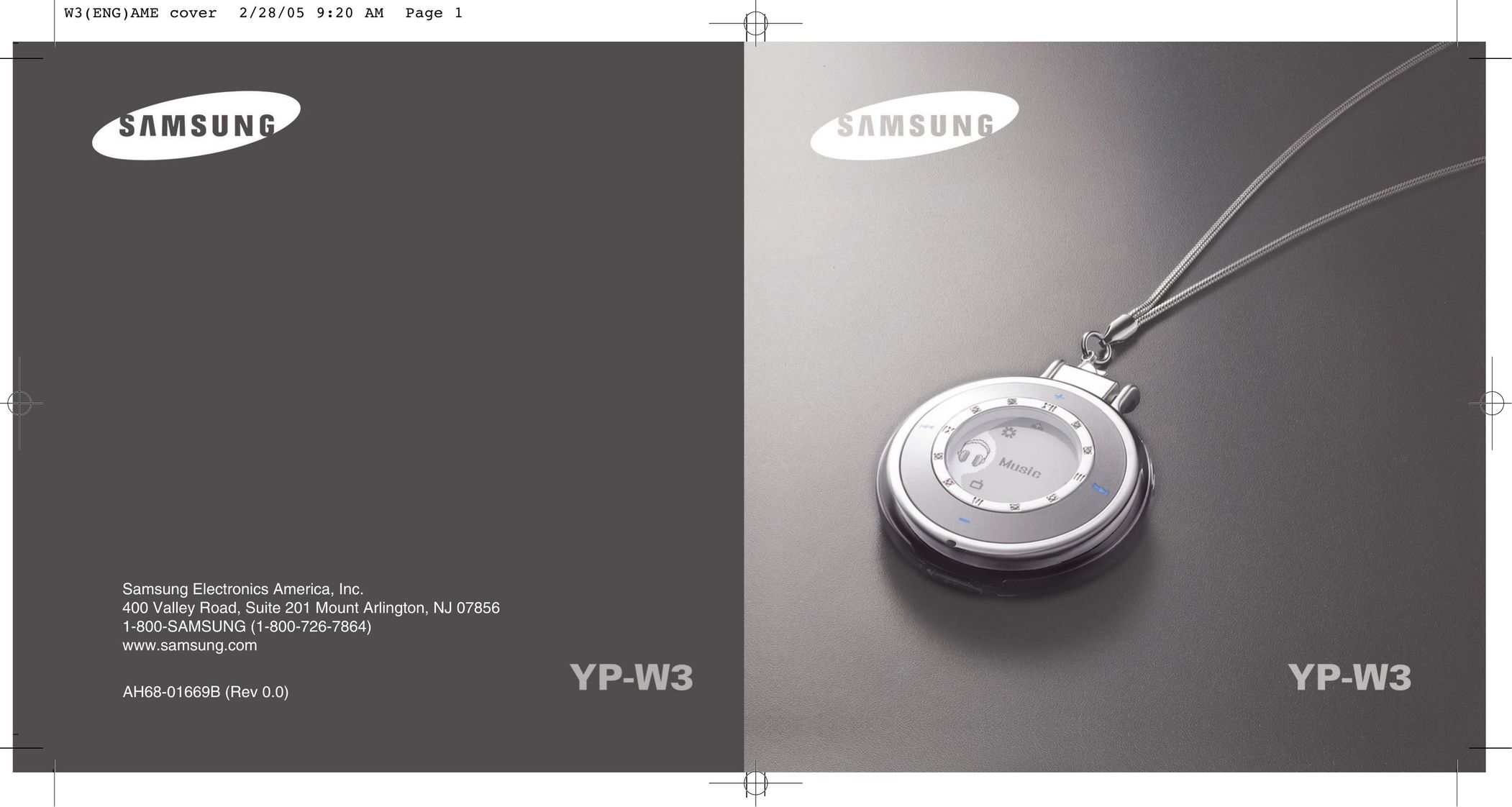 Samsung AH68-01669B MP3 Player User Manual