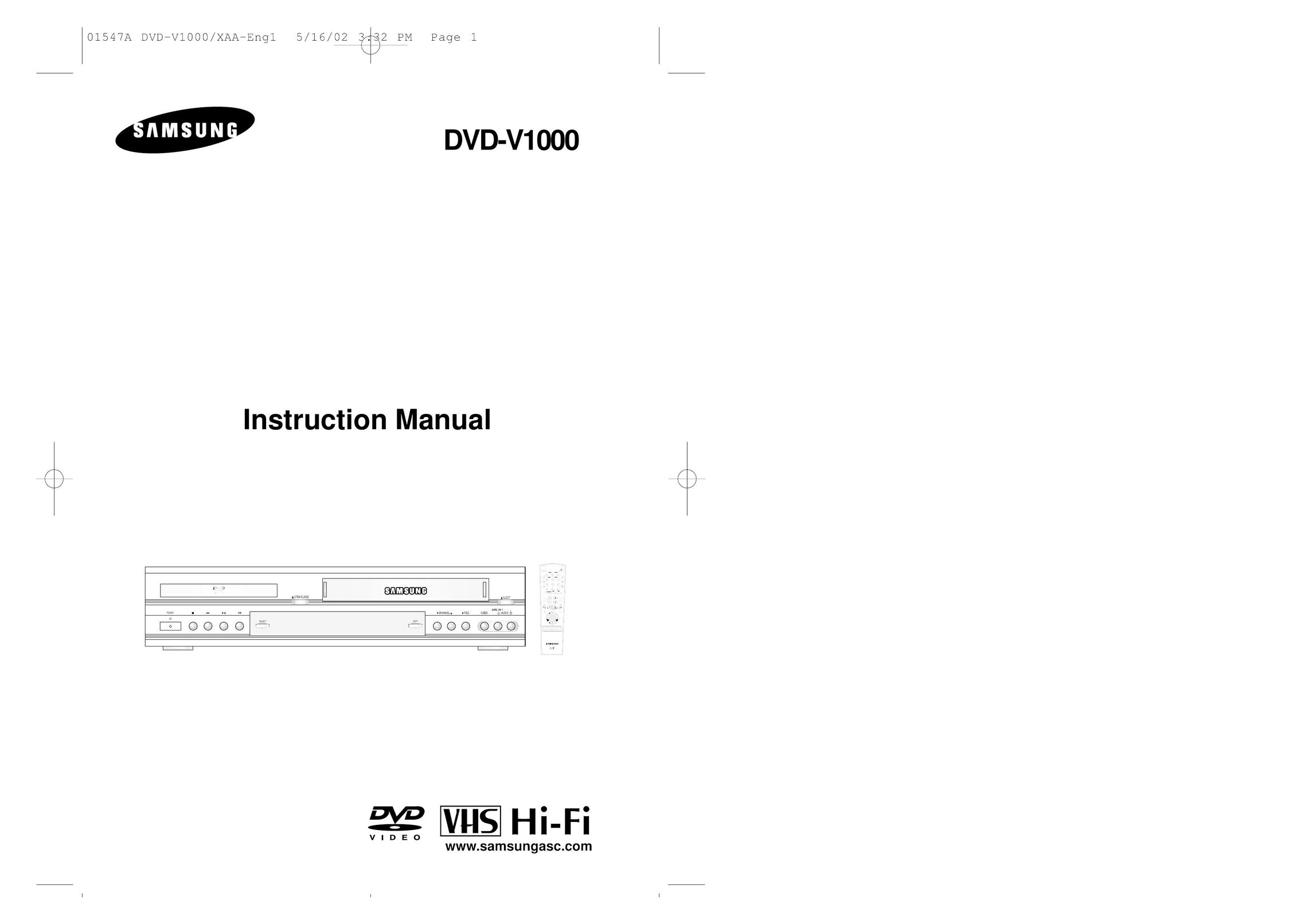 Samsung DVD-V1000 MP3 Player User Manual