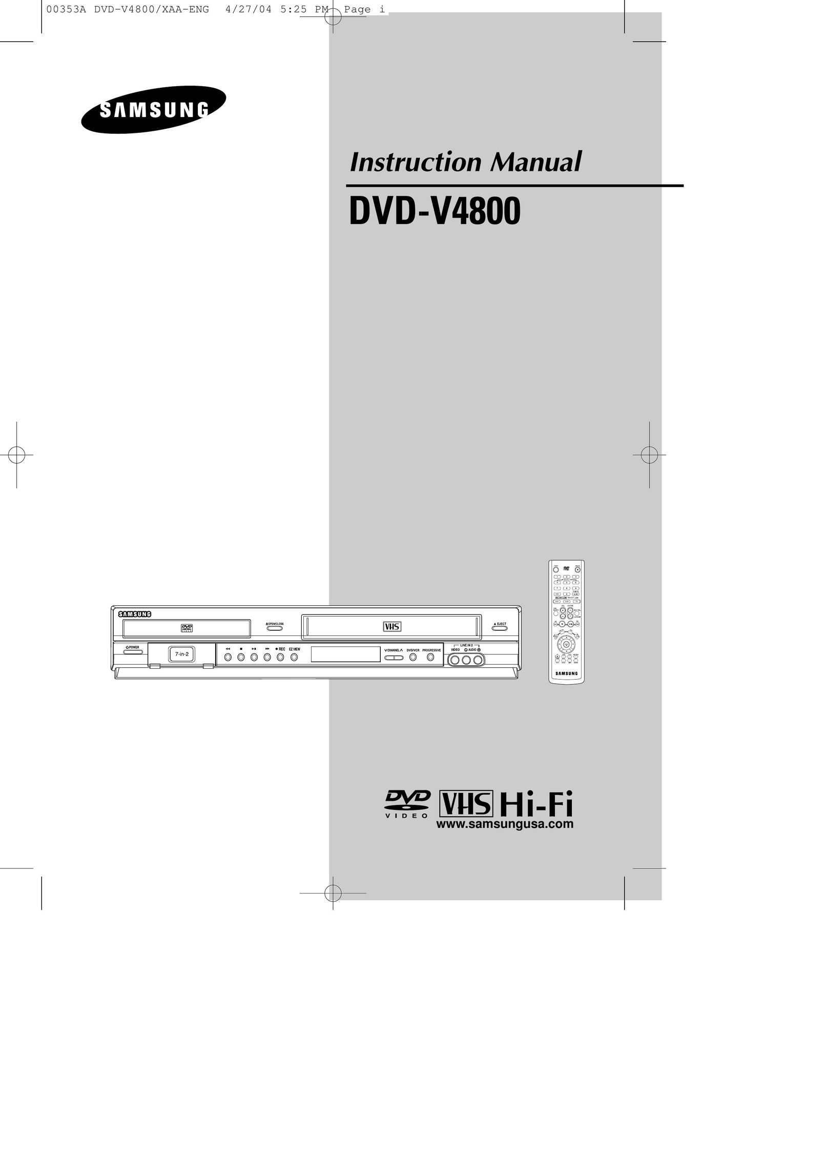 Samsung DVD-V4800 MP3 Player User Manual