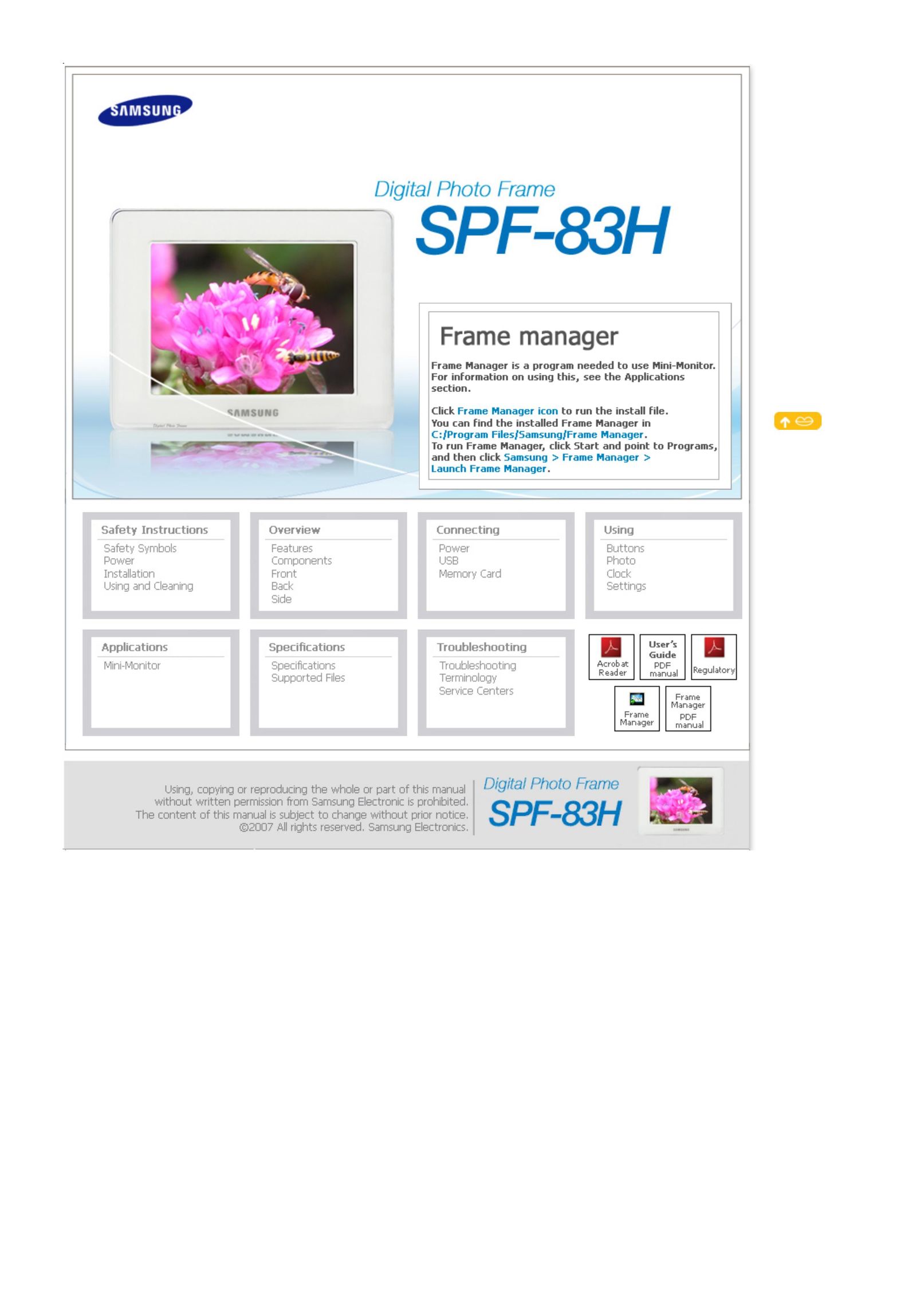 Samsung SPF-83H MP3 Player User Manual