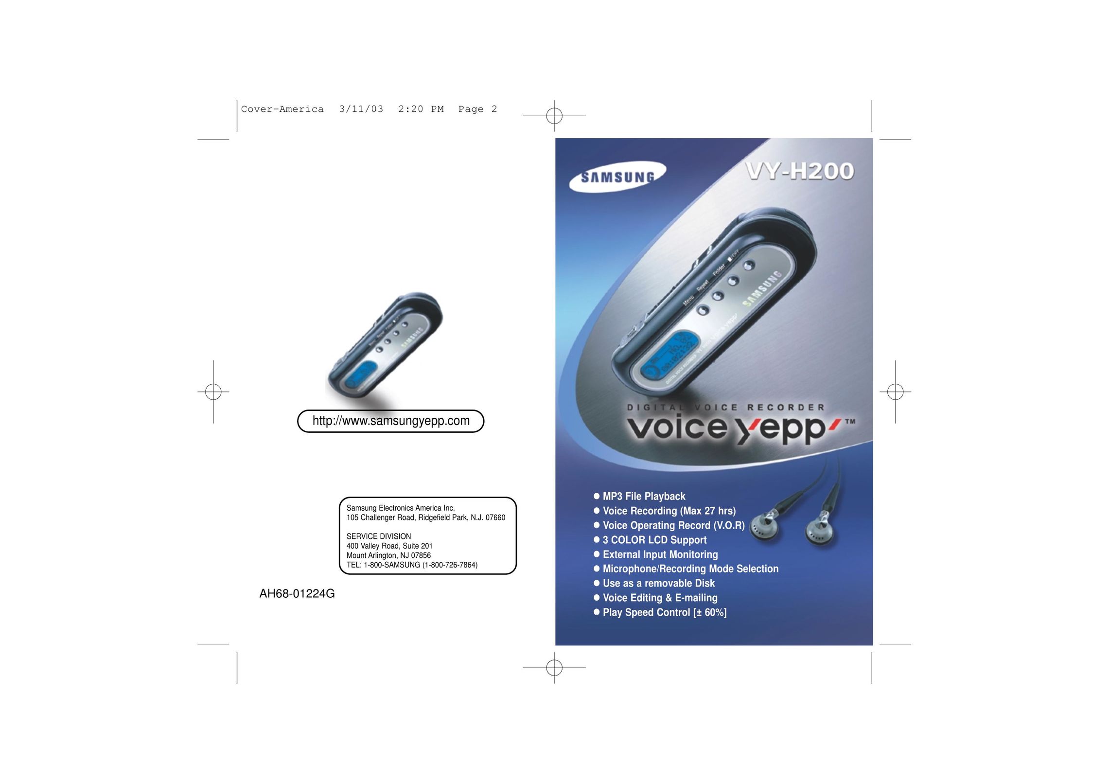 Samsung VY-H200 MP3 Player User Manual