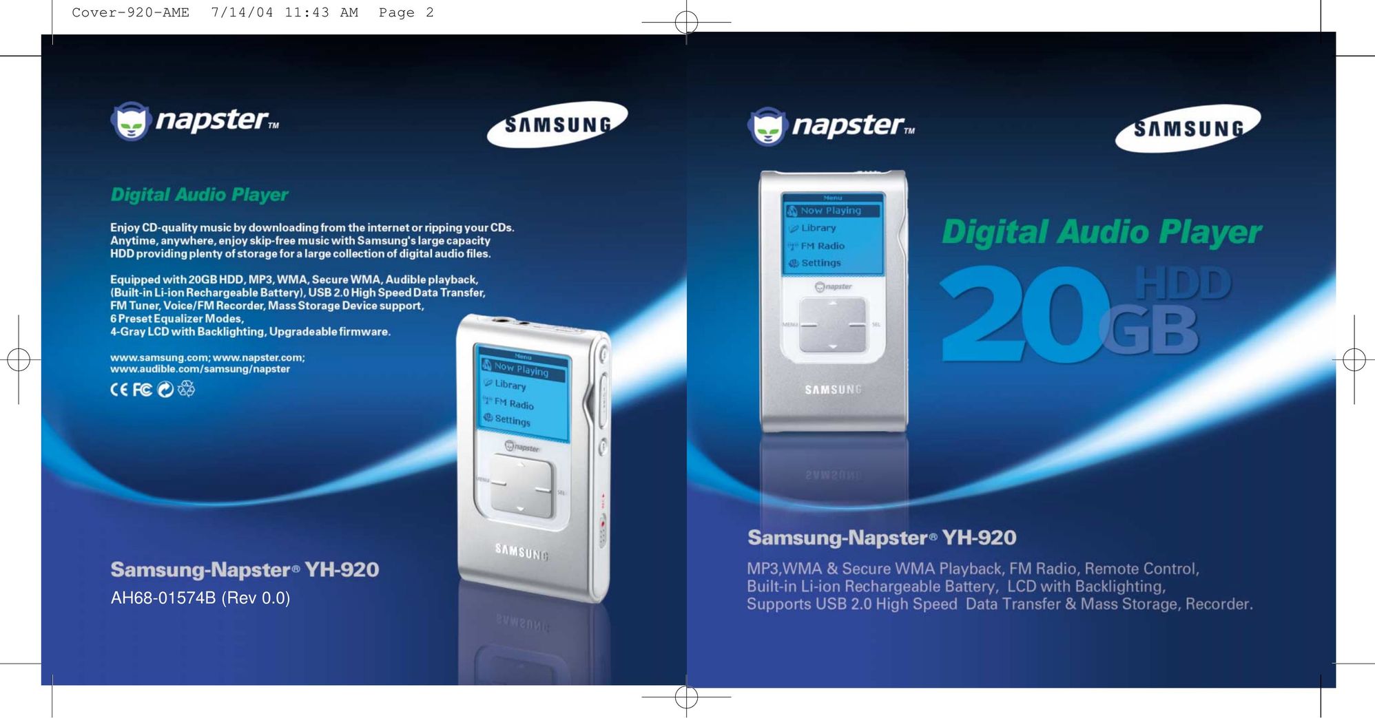 Samsung YH-920 MP3 Player User Manual