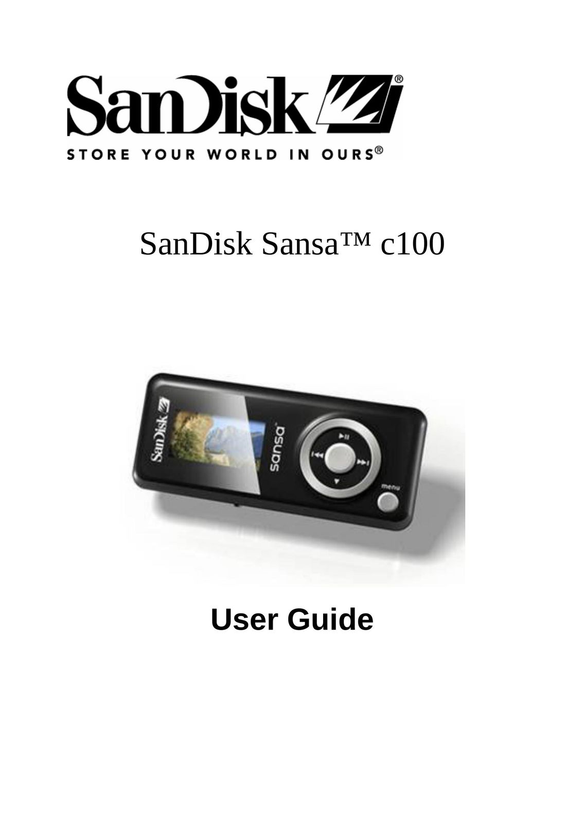 SanDisk C100 MP3 Player User Manual