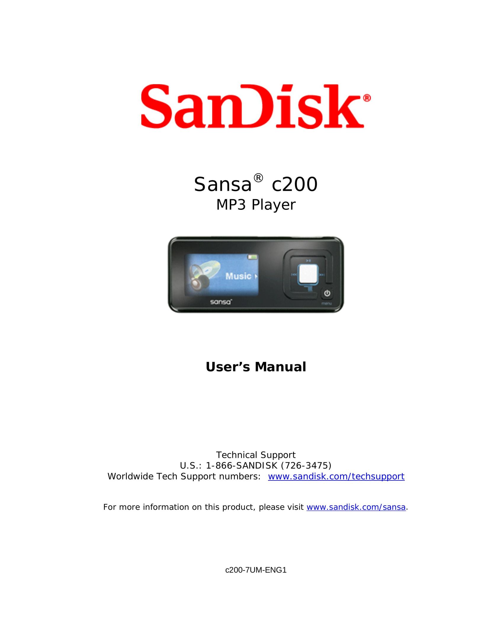 SanDisk c200 MP3 Player User Manual