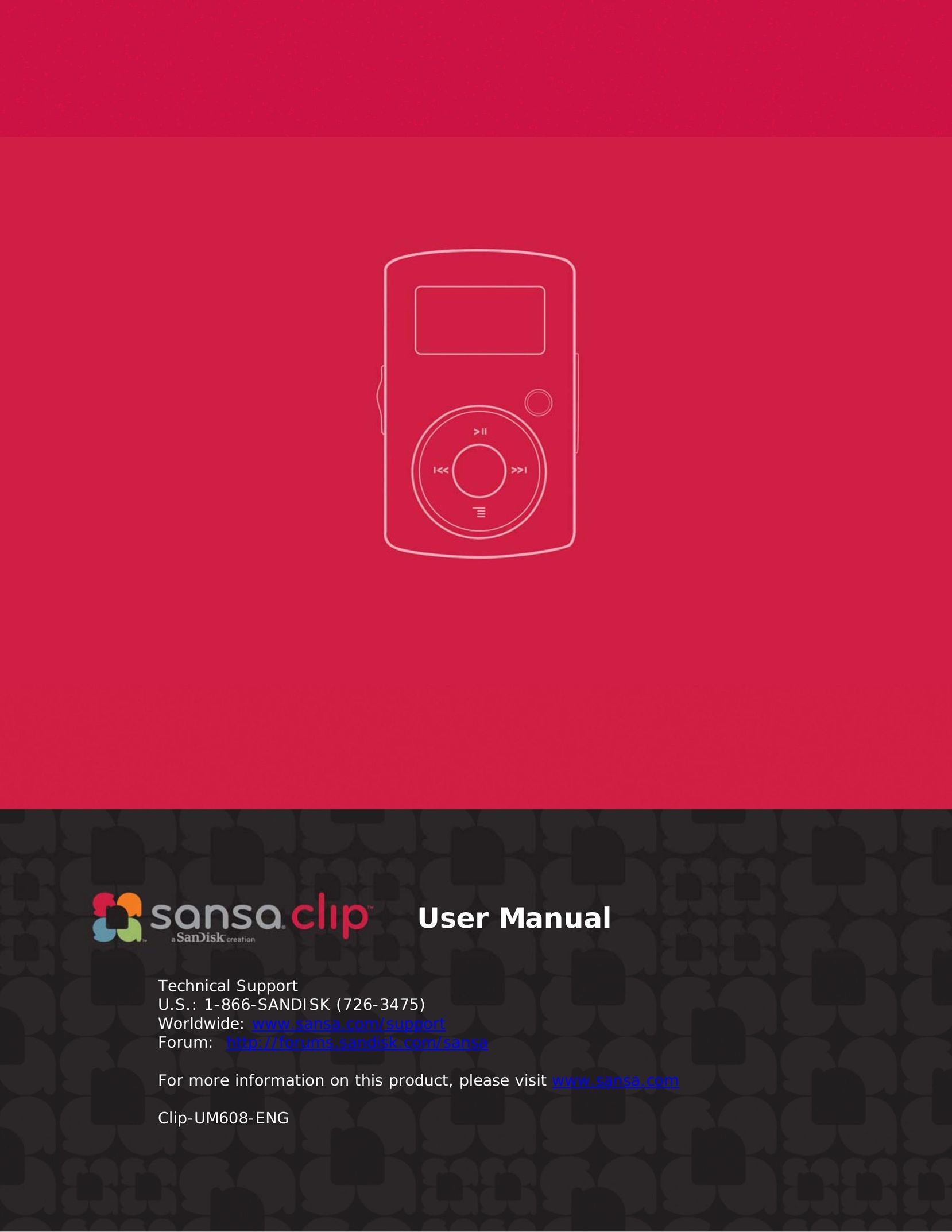 SanDisk Clip-UM608-ENG MP3 Player User Manual