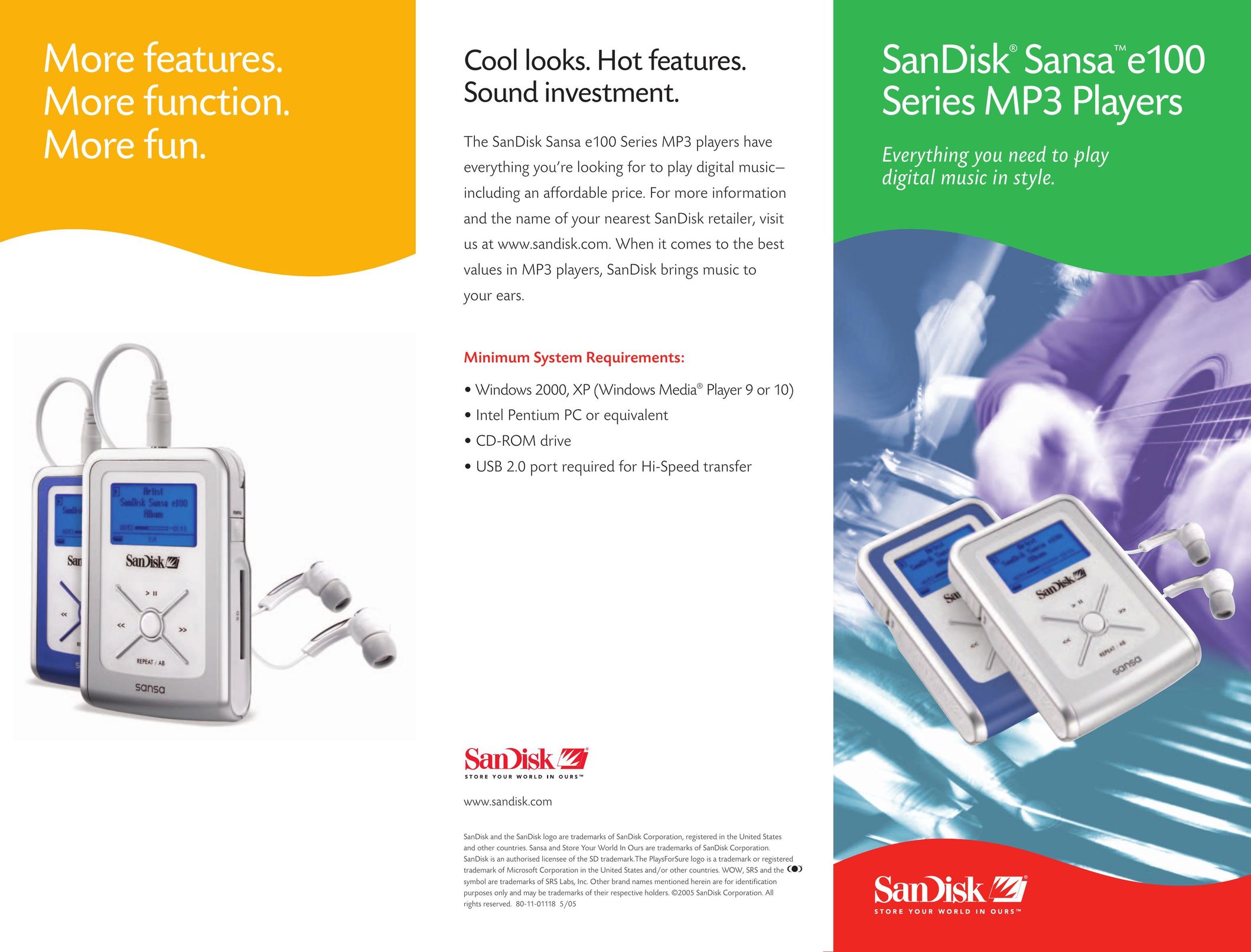 SanDisk e100 Series MP3 Player User Manual