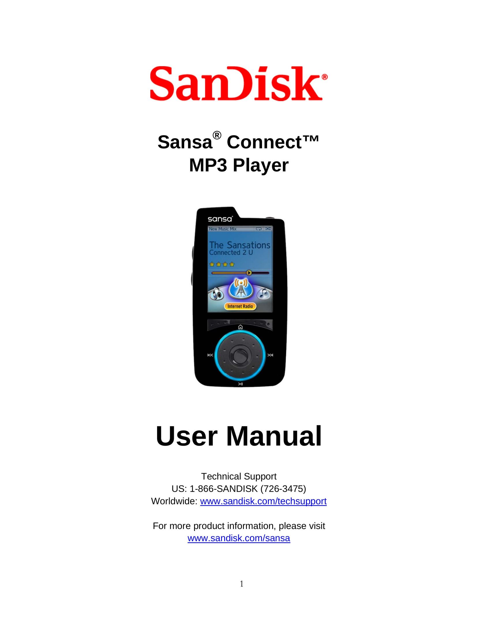 SanDisk Sansa Connect MP3 Player User Manual